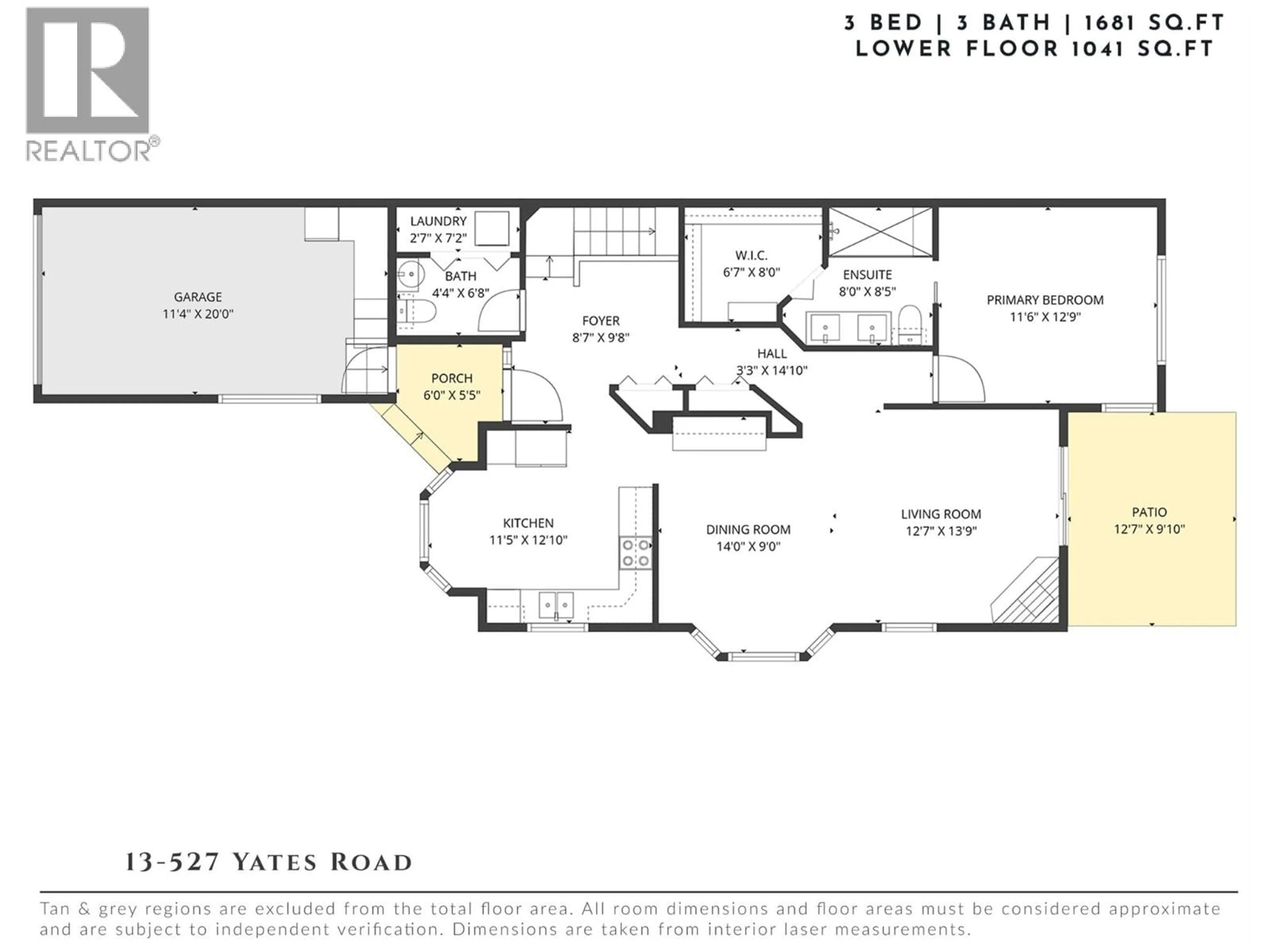 Floor plan for 13 - 527 YATES ROAD, Kelowna British Columbia V1V1Z5