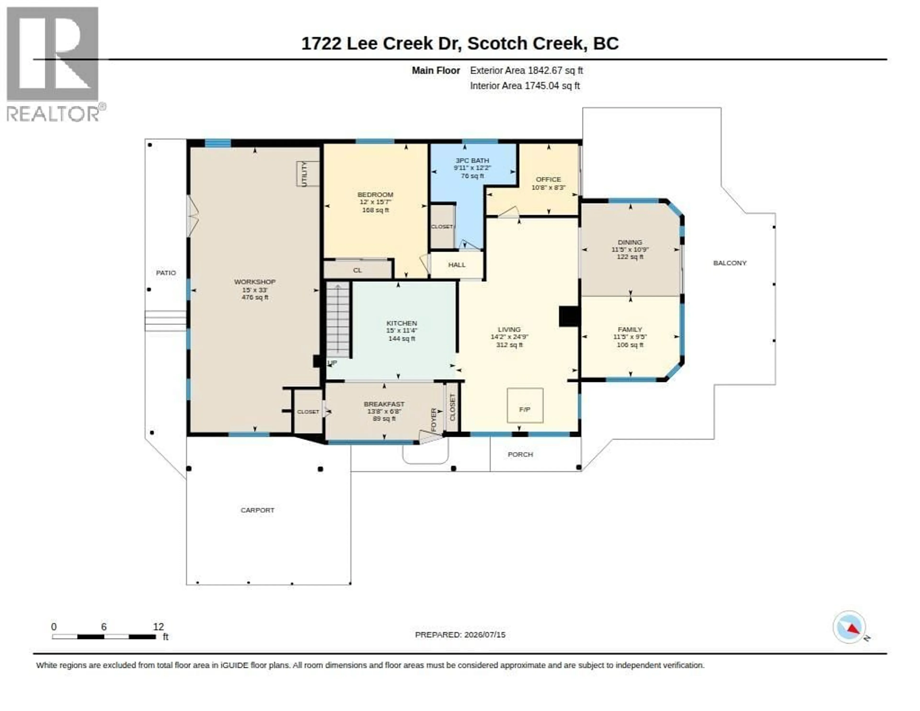 Floor plan for 1722 LEE CREEK DRIVE, Lee Creek British Columbia V0E1M4