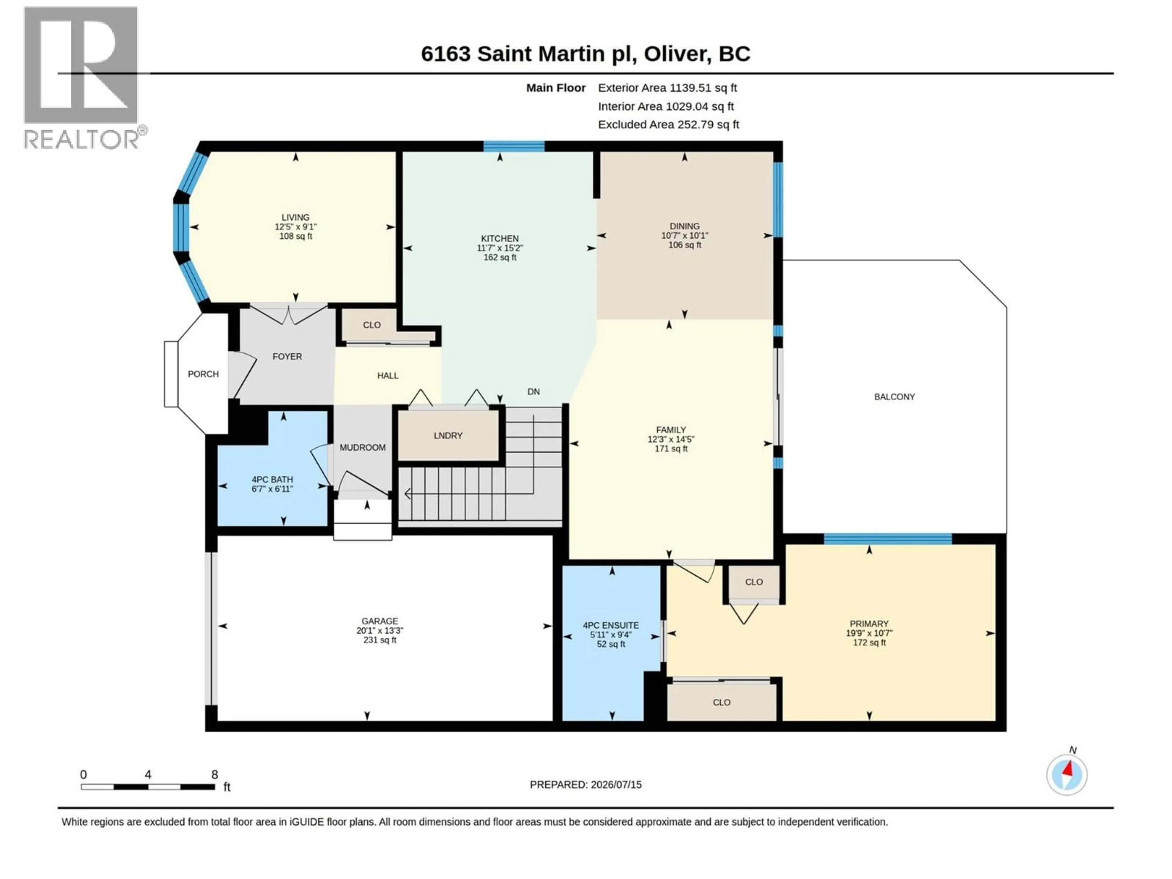 Floor plan for 1 - 6163 SAINT MARTIN PLACE, Oliver British Columbia V0H1T0