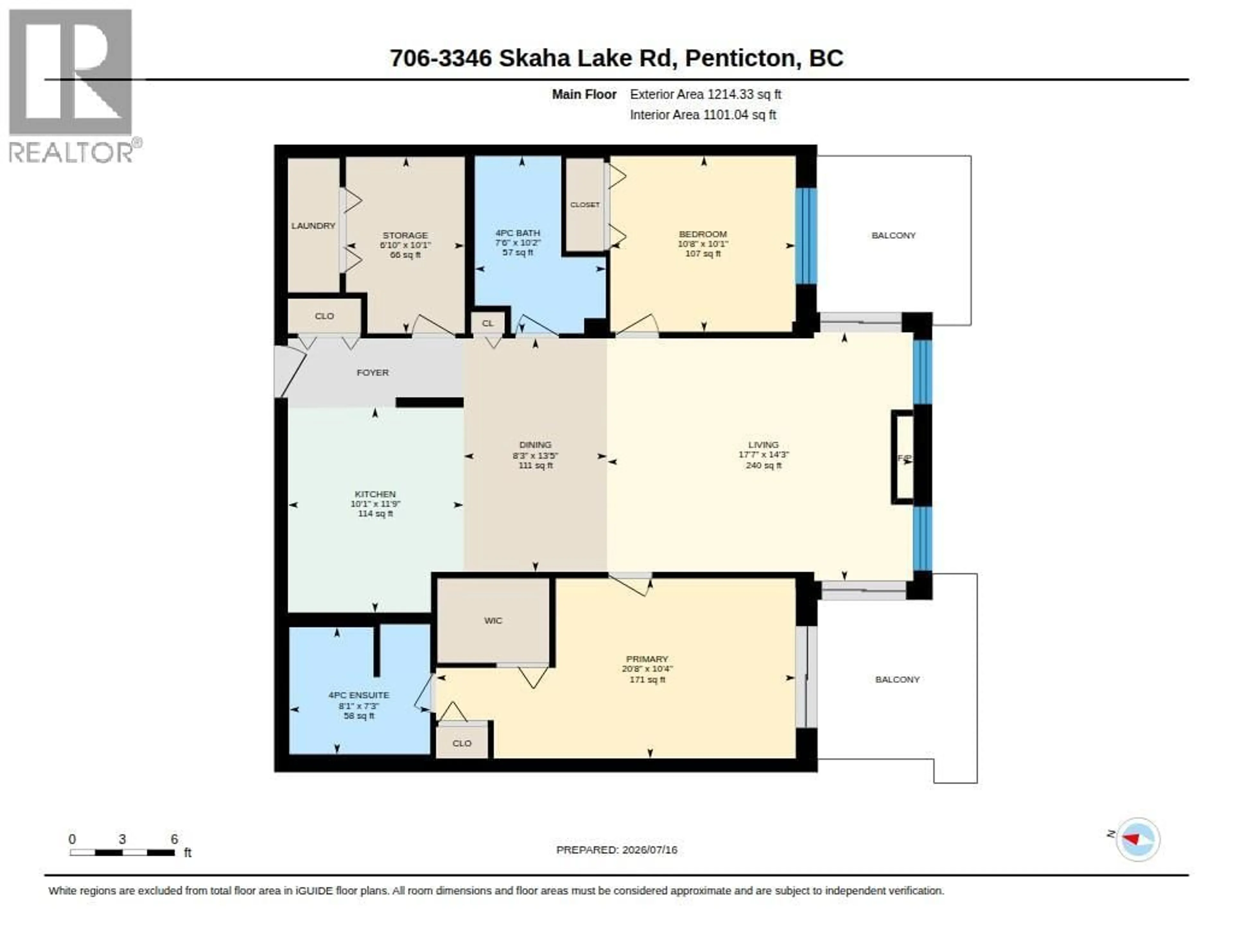 Floor plan for 706 - 3346 SKAHA LAKE ROAD, Penticton British Columbia V2A0H6