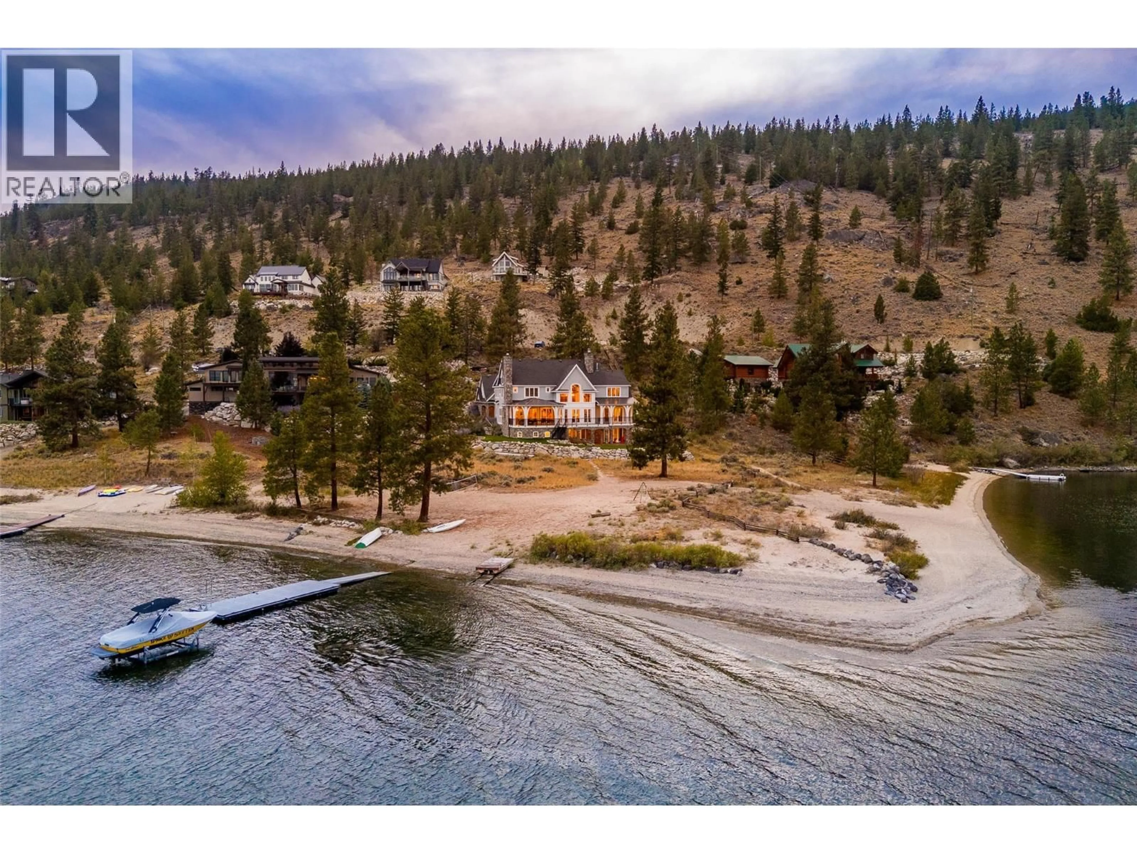 A pic from outside/outdoor area/front of a property/back of a property/a pic from drone, water/lake/river/ocean view for 6688 MONCK PARK ROAD, Merritt British Columbia V1K0A1