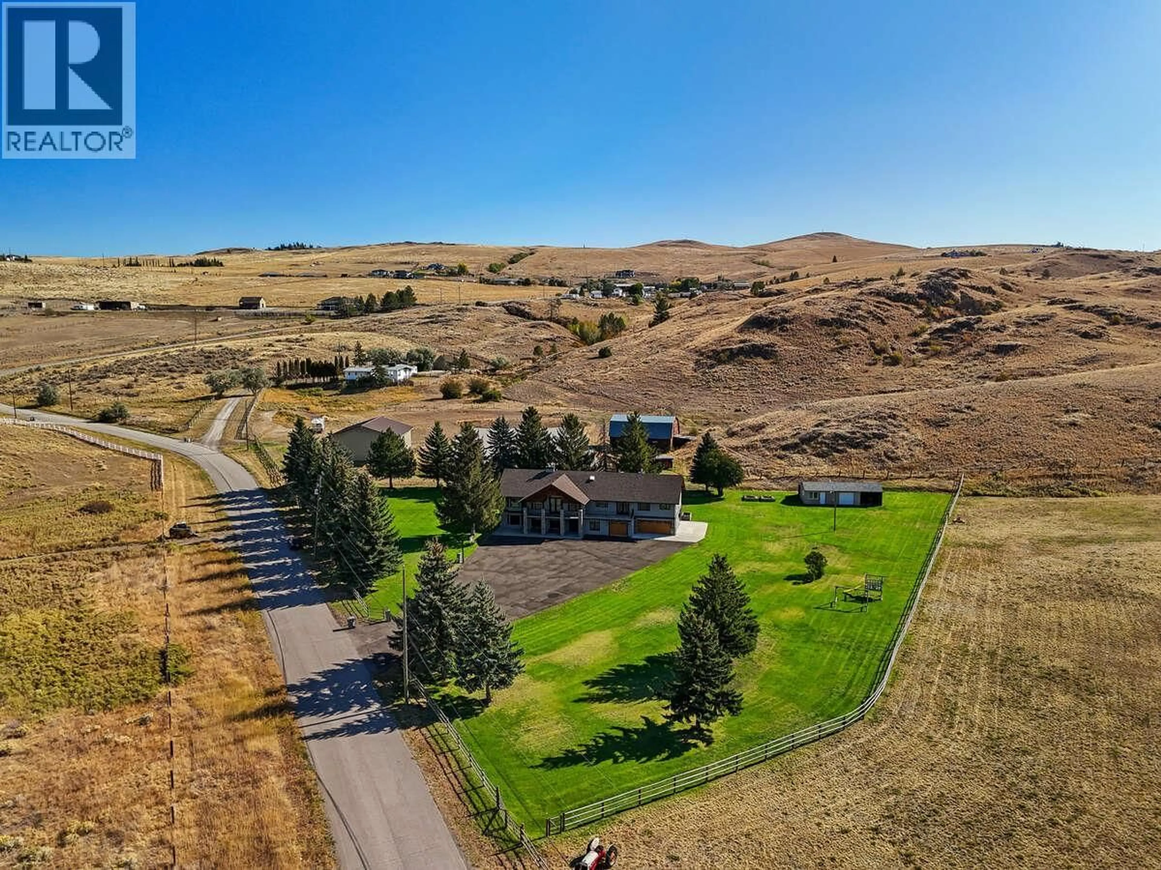 A pic from outside/outdoor area/front of a property/back of a property/a pic from drone, mountain view for 945 SIMMS ROAD, Kamloops British Columbia V0E2A0