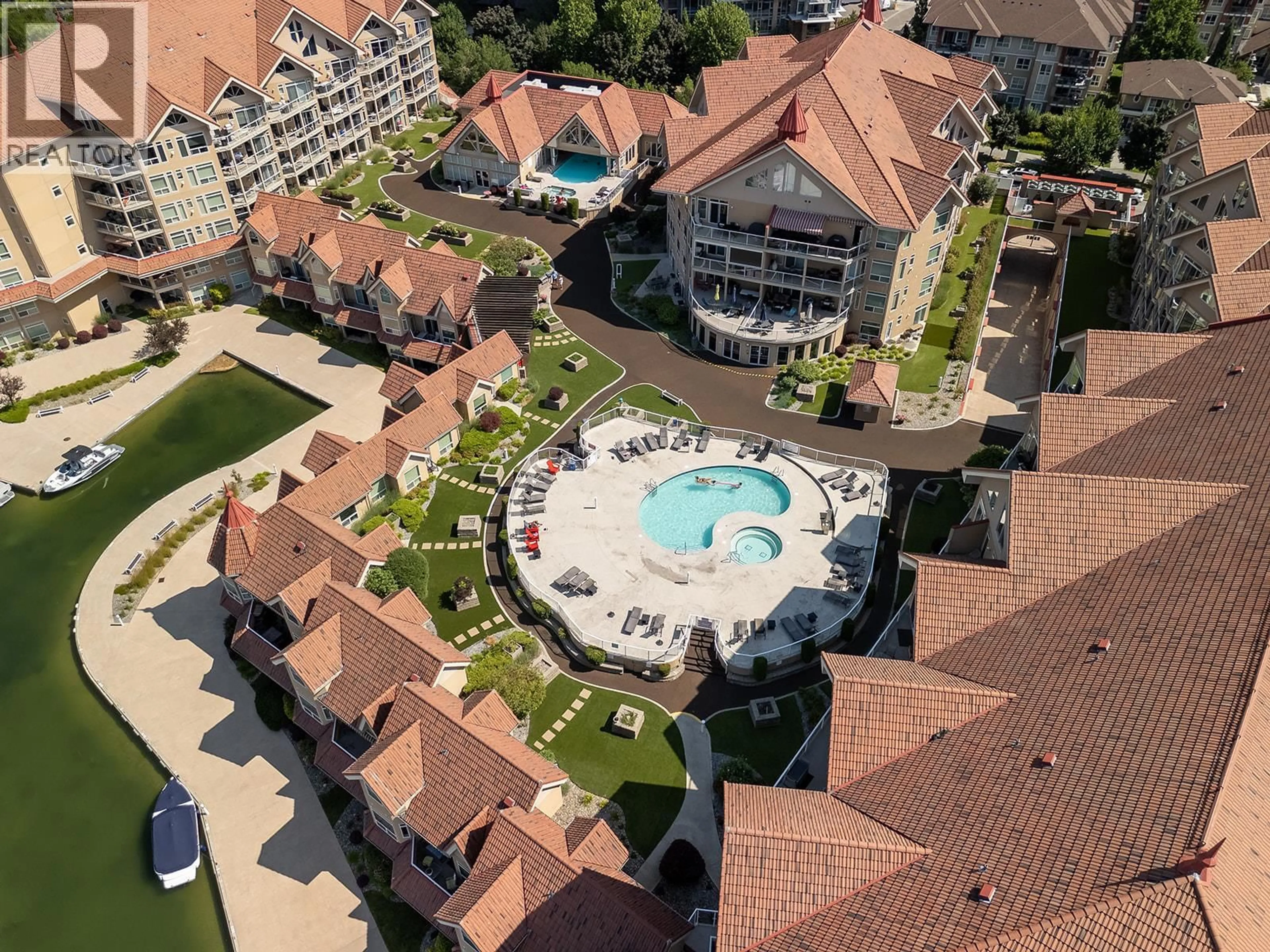 A pic from outside/outdoor area/front of a property/back of a property/a pic from drone, city buildings view from balcony for 404 - 1088 SUNSET DRIVE, Kelowna British Columbia V1Y9W1