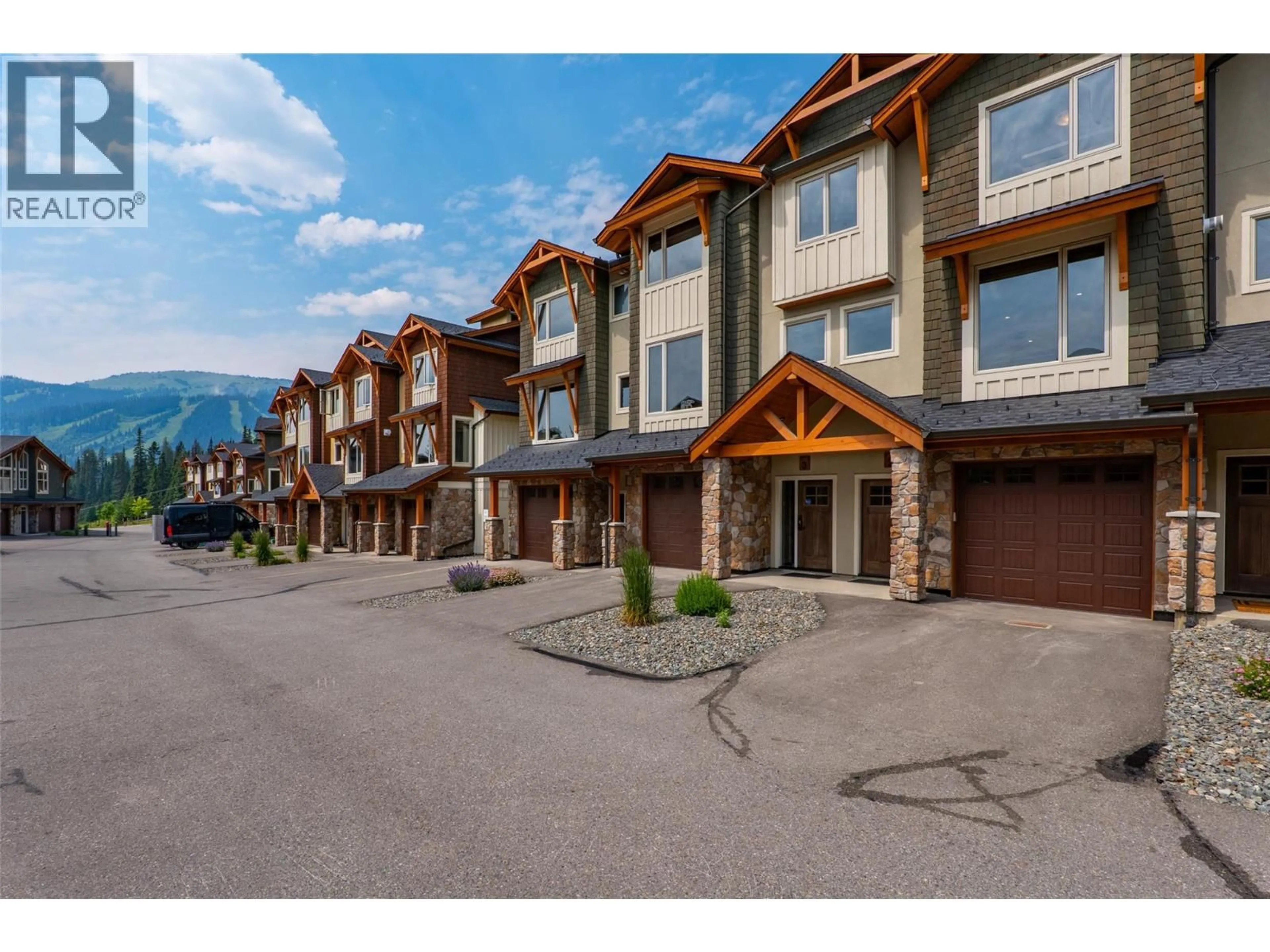 A pic from outside/outdoor area/front of a property/back of a property/a pic from drone, mountain view for 2 - 5050 VALLEY DRIVE, Sun Peaks British Columbia V0E5N0