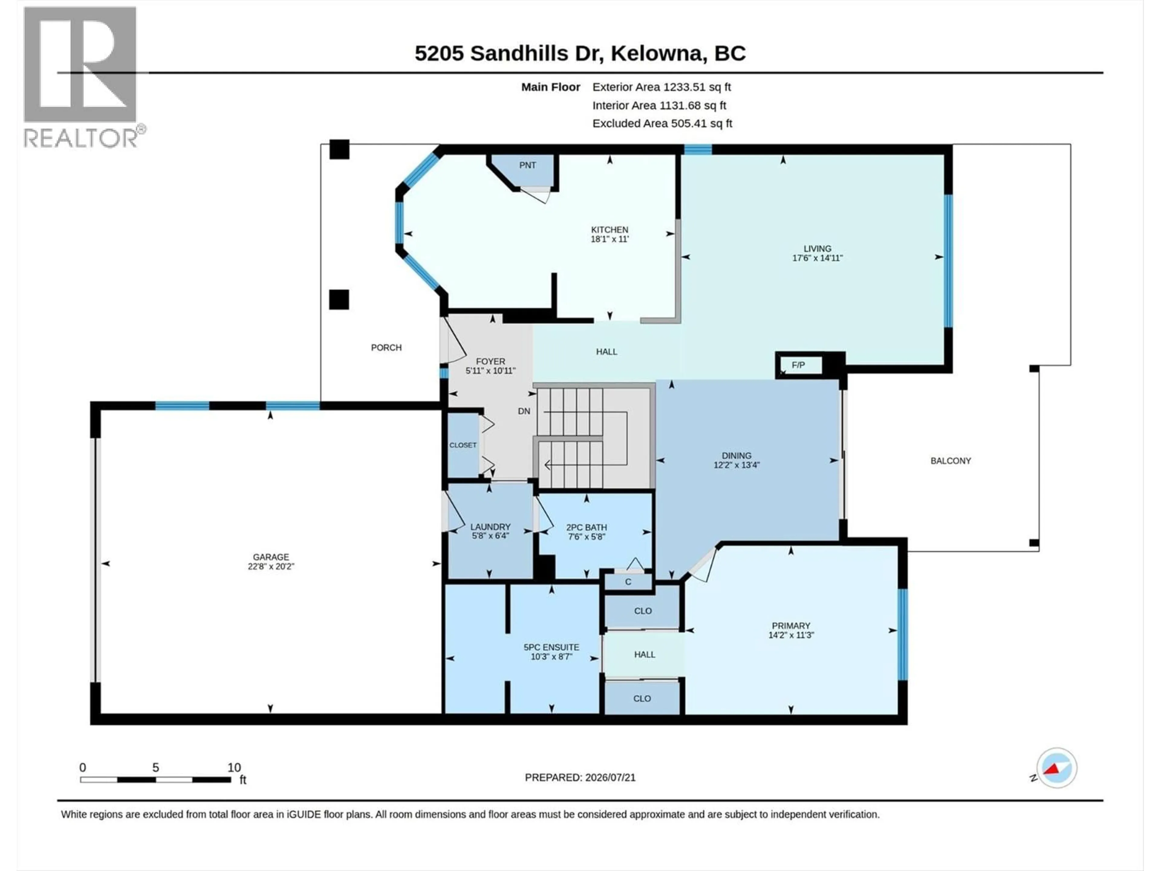 Floor plan for 5205 SANDHILLS DRIVE, Kelowna British Columbia V1X7Y7
