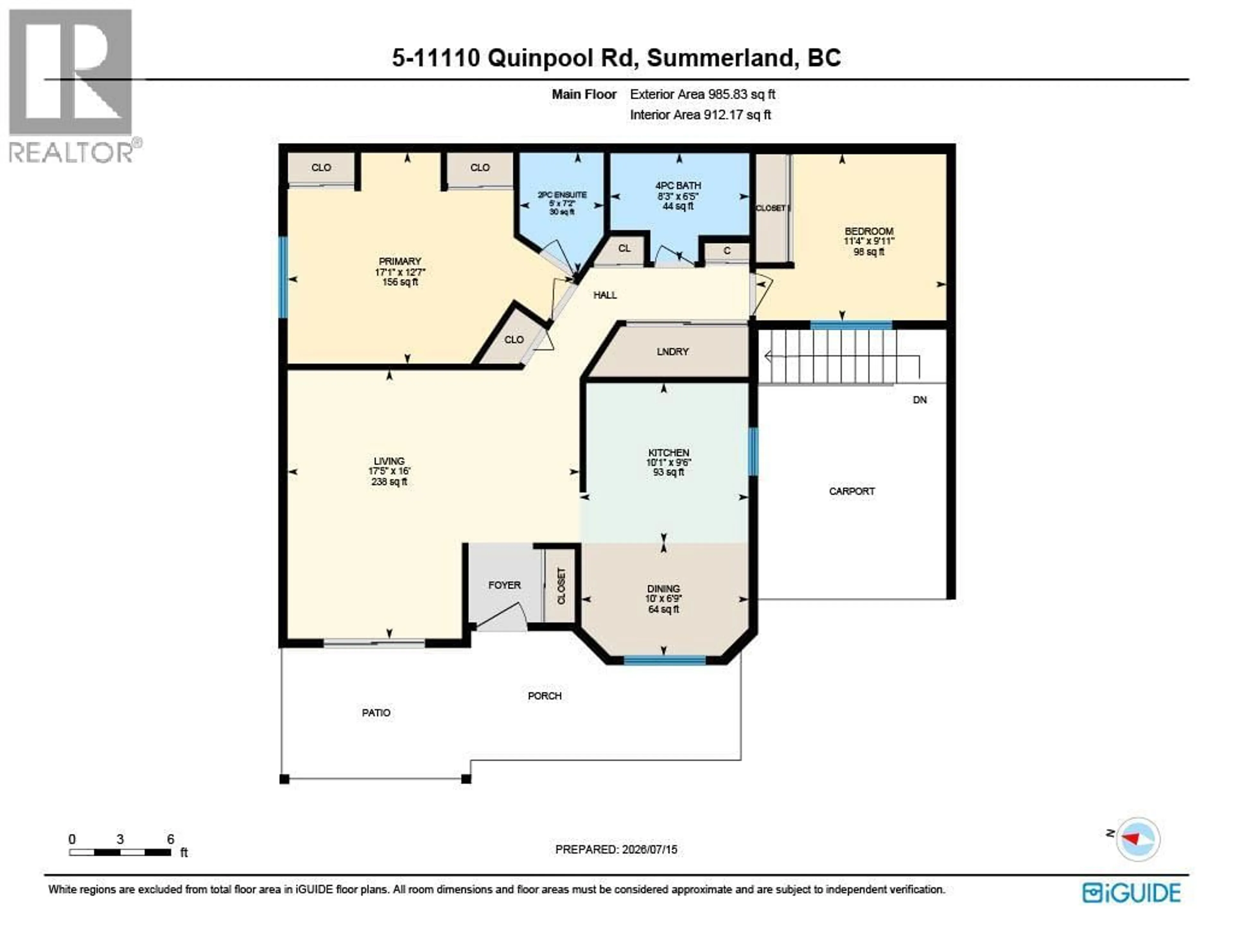 Floor plan for 5 - 11110 QUINPOOL ROAD, Summerland British Columbia V0H1Z5