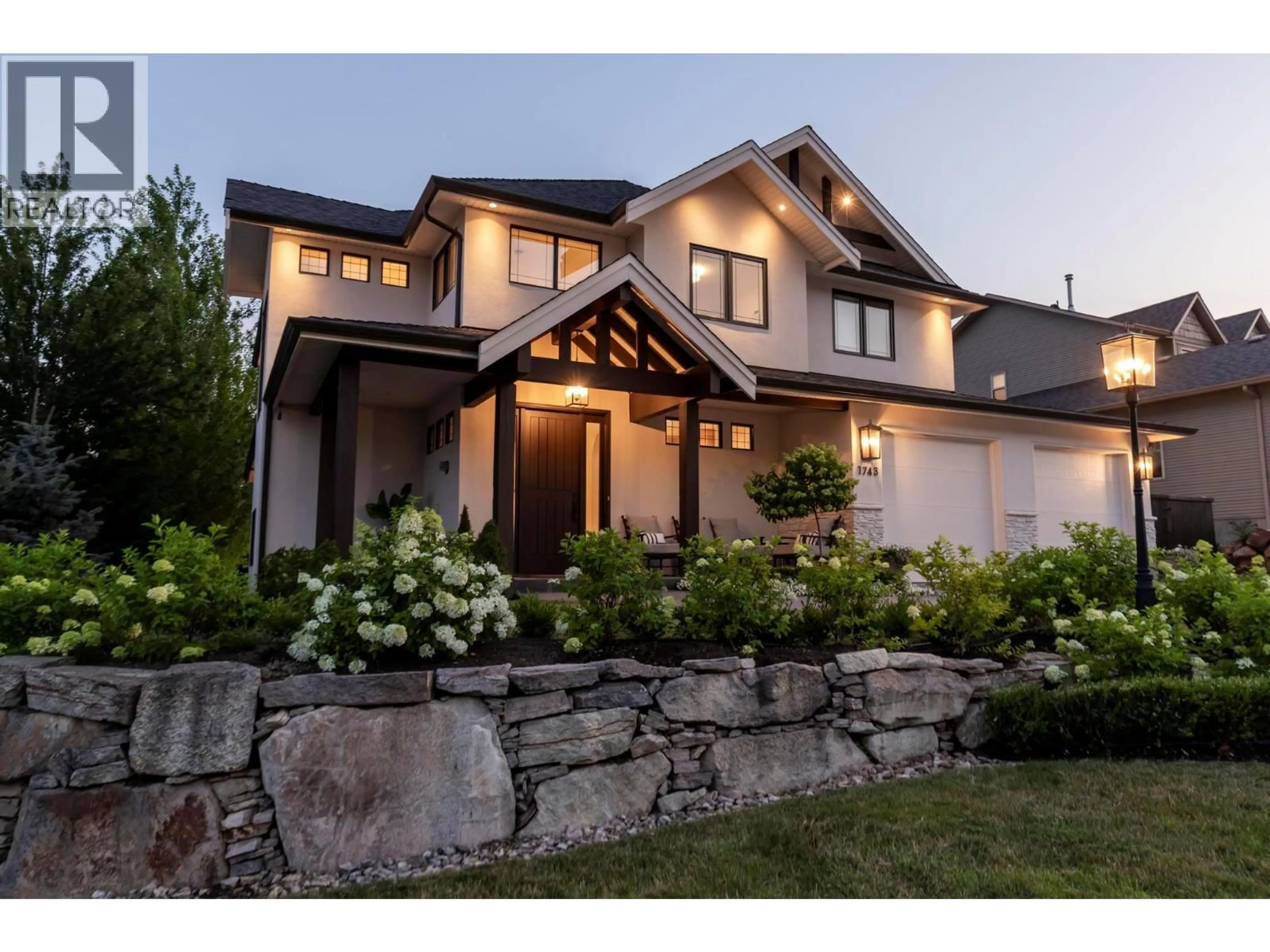Home with brick exterior material, mountain view for 1743 MARKHAM COURT, Kelowna British Columbia V1V2W1