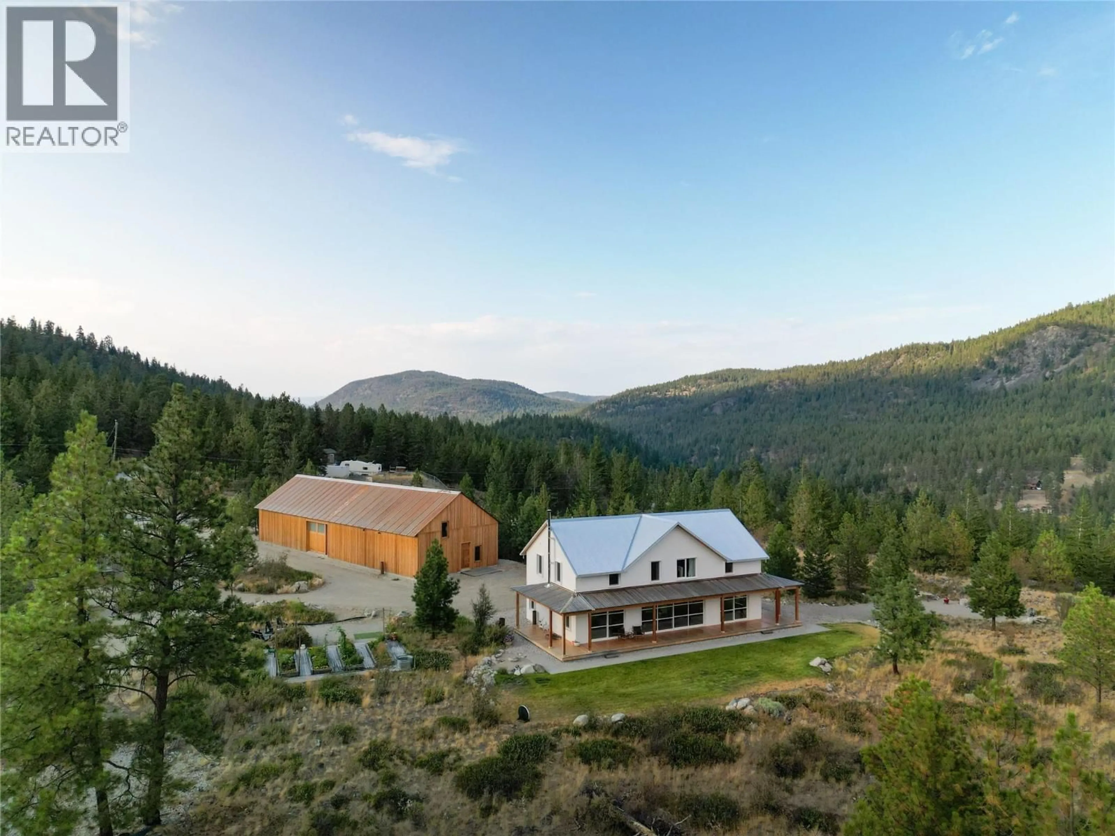 A pic from outside/outdoor area/front of a property/back of a property/a pic from drone, mountain view for 8025 PRINCETON-SUMMERLAND ROAD, Summerland British Columbia V0H1Z8