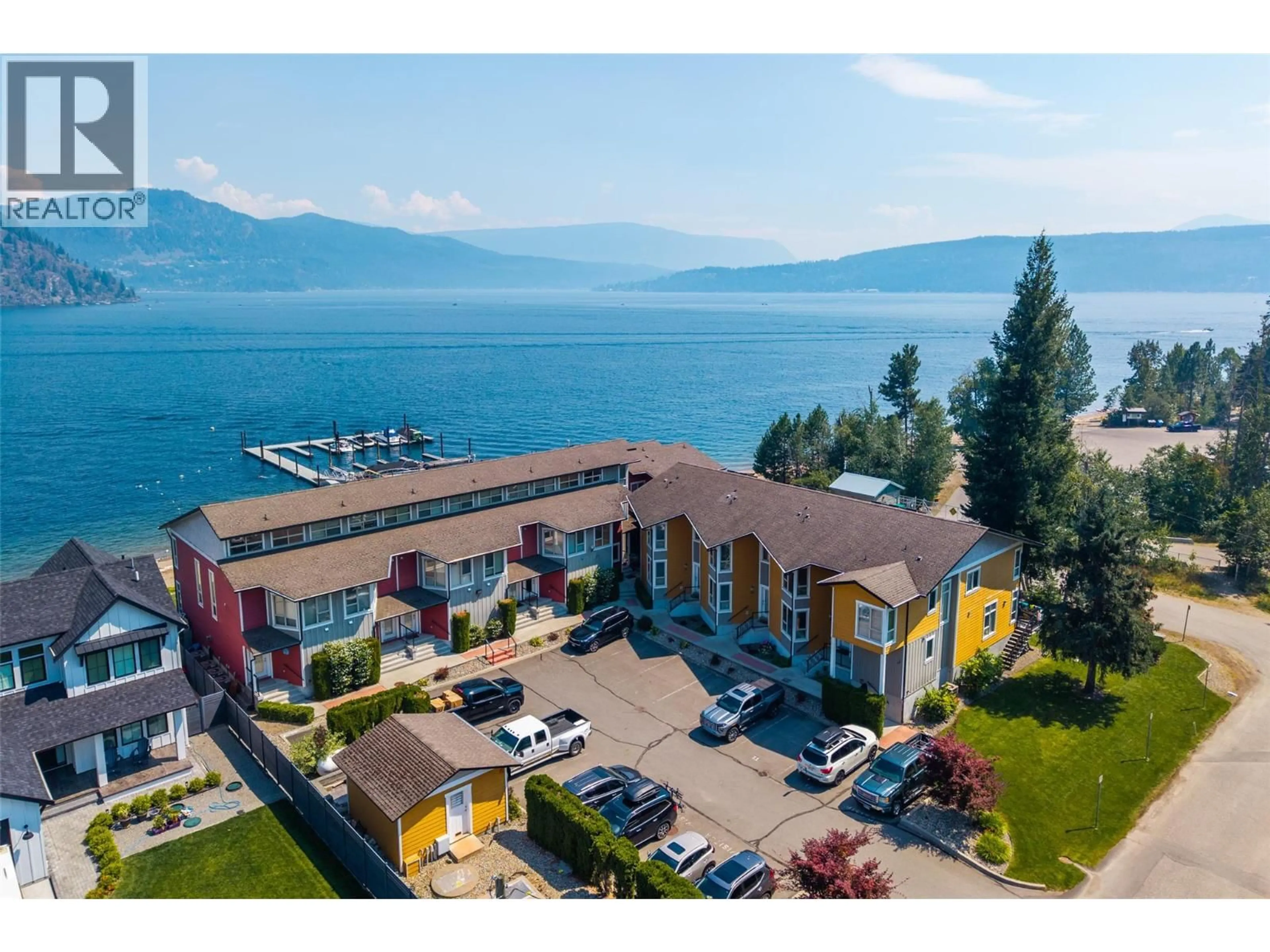 A pic from outside/outdoor area/front of a property/back of a property/a pic from drone, water/lake/river/ocean view for 11 - 1294 DEODAR ROAD, Scotch Creek British Columbia V0E1M5