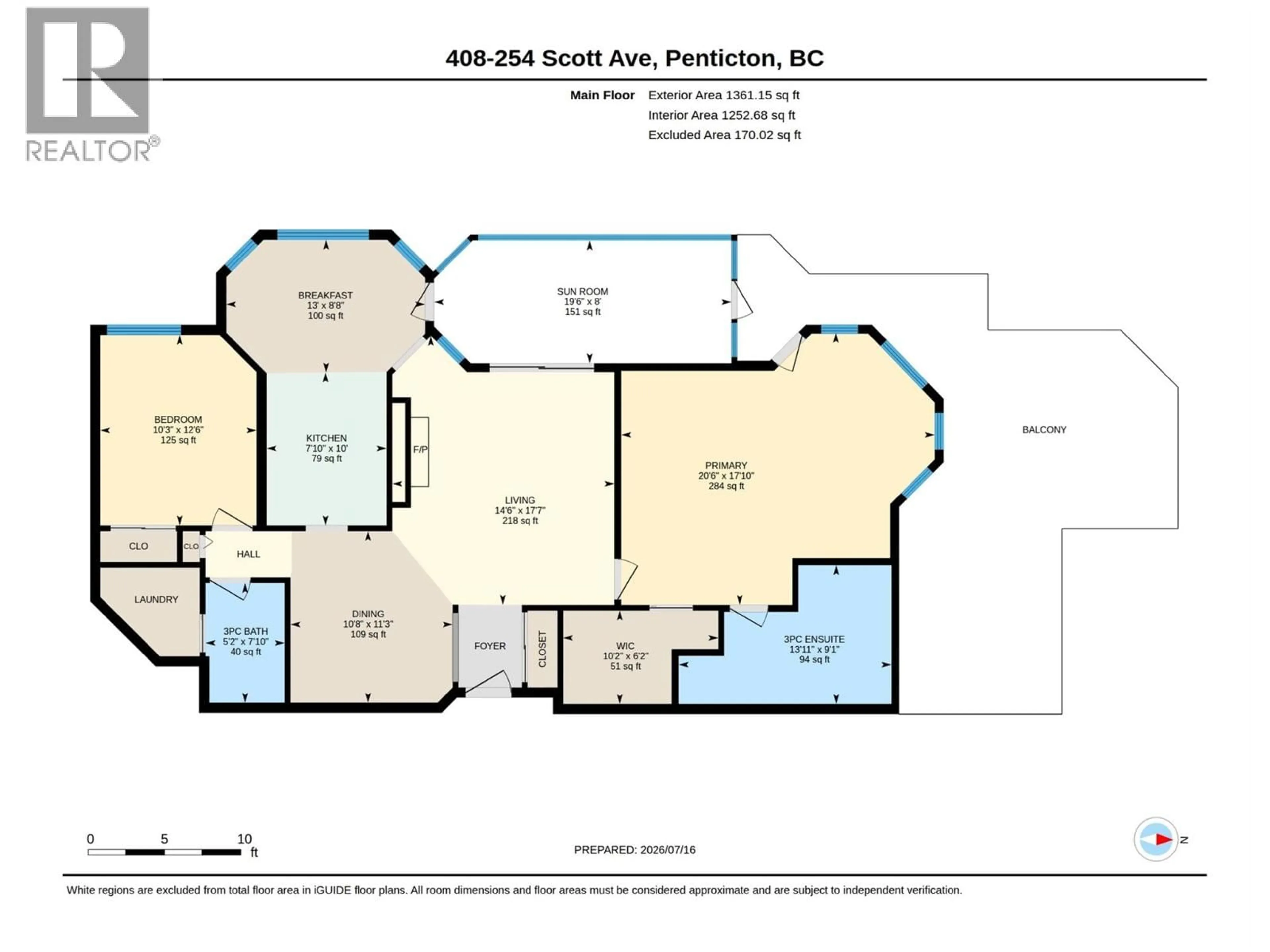 Floor plan for 408 - 254 SCOTT AVENUE, Penticton British Columbia V2A2J5