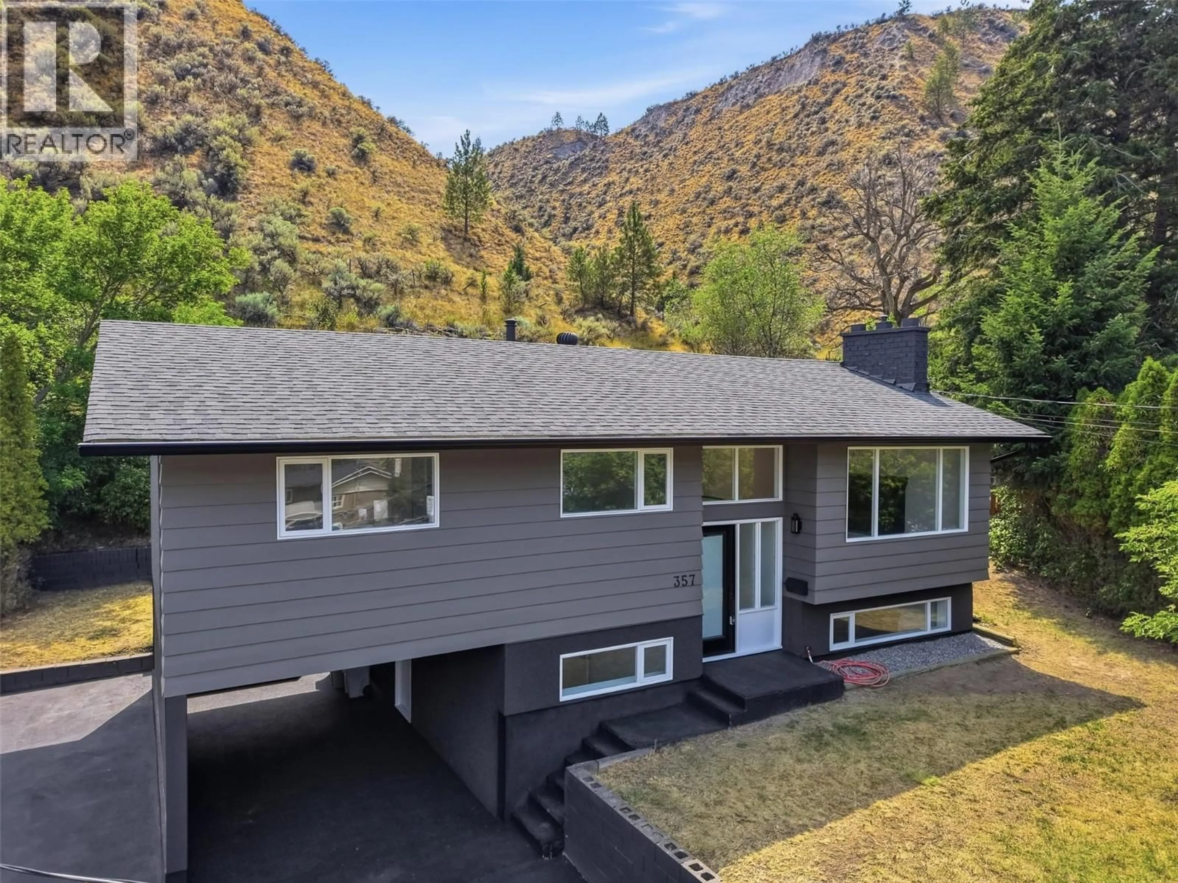 A pic from outside/outdoor area/front of a property/back of a property/a pic from drone, mountain view for 357 MACADAM ROAD, Kamloops British Columbia V2C4R5