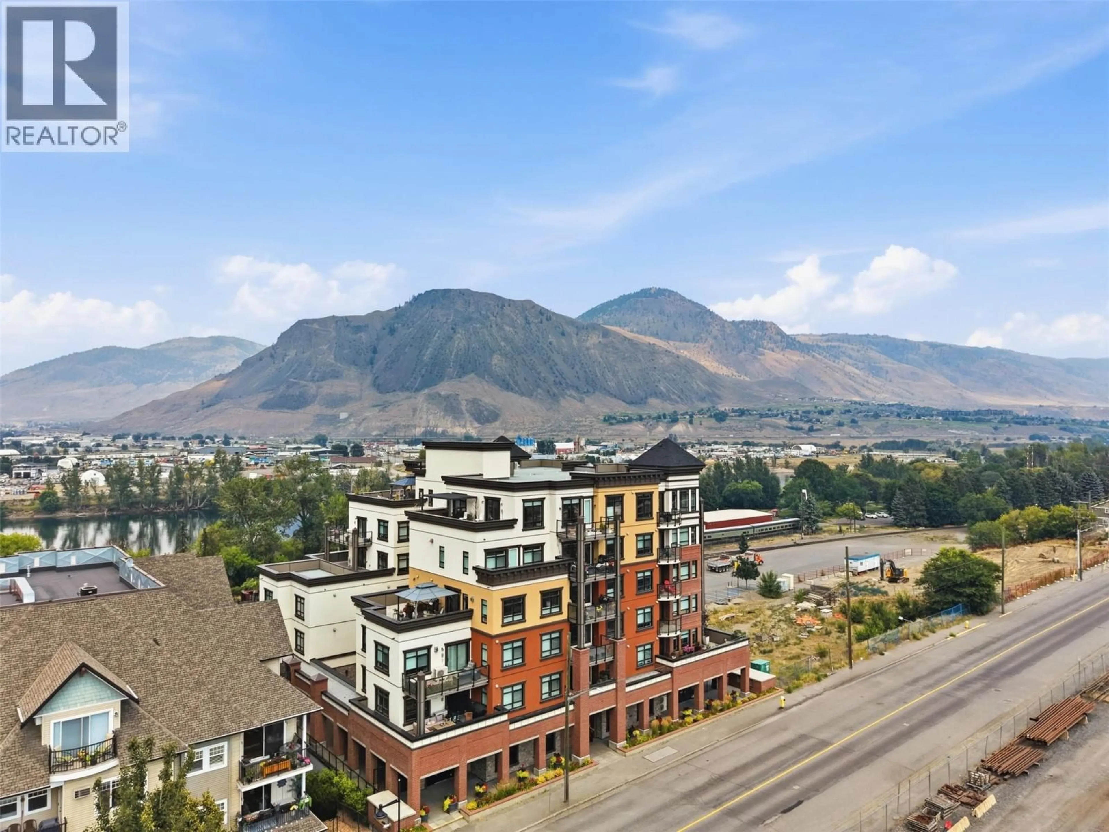 A pic from outside/outdoor area/front of a property/back of a property/a pic from drone, mountain view for 401 - 568 LORNE STREET, Kamloops British Columbia V2C1W3