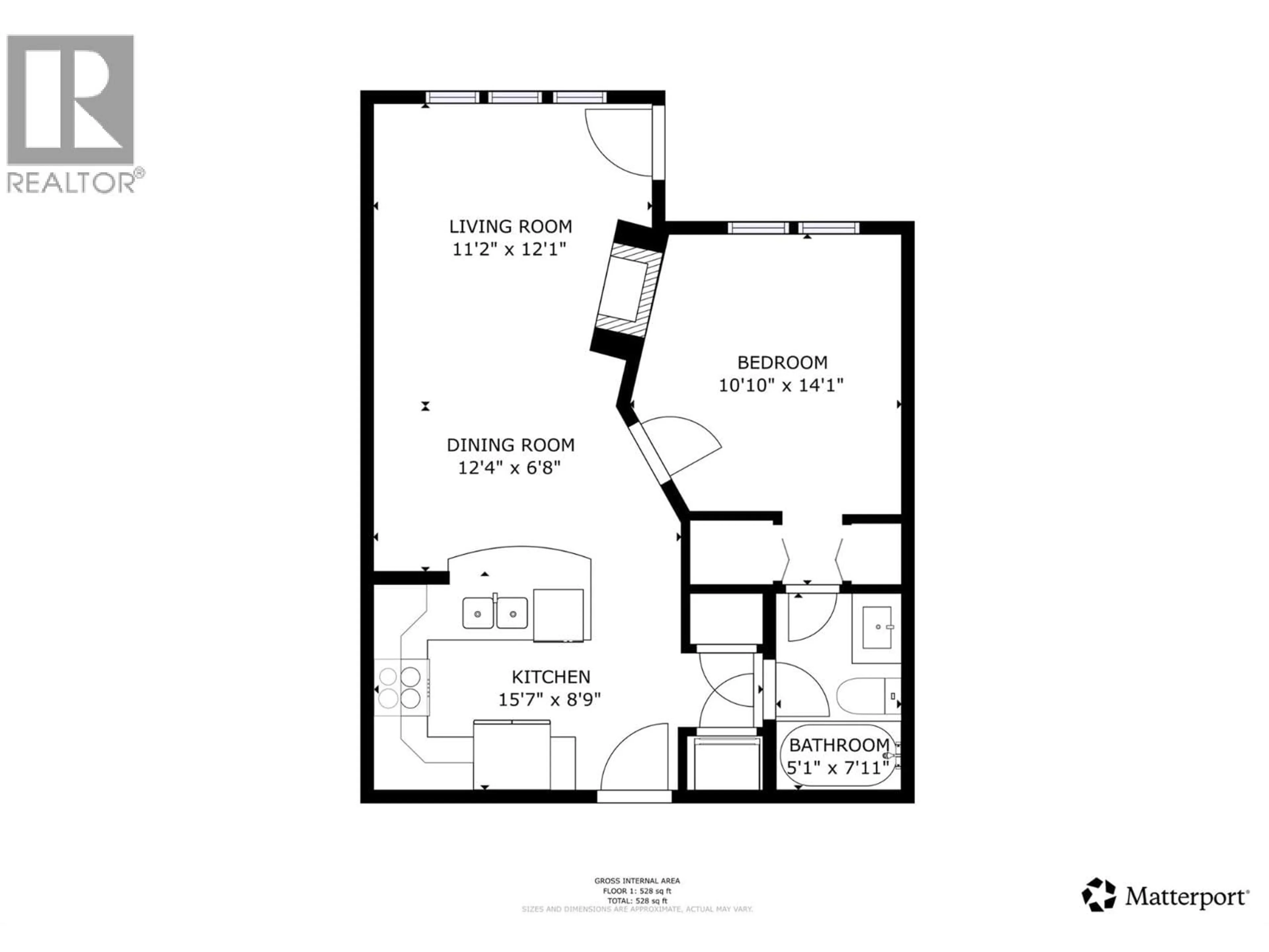 Floor plan for 1213 - 7343 OKANAGAN LANDING ROAD, Vernon British Columbia V1H2J6
