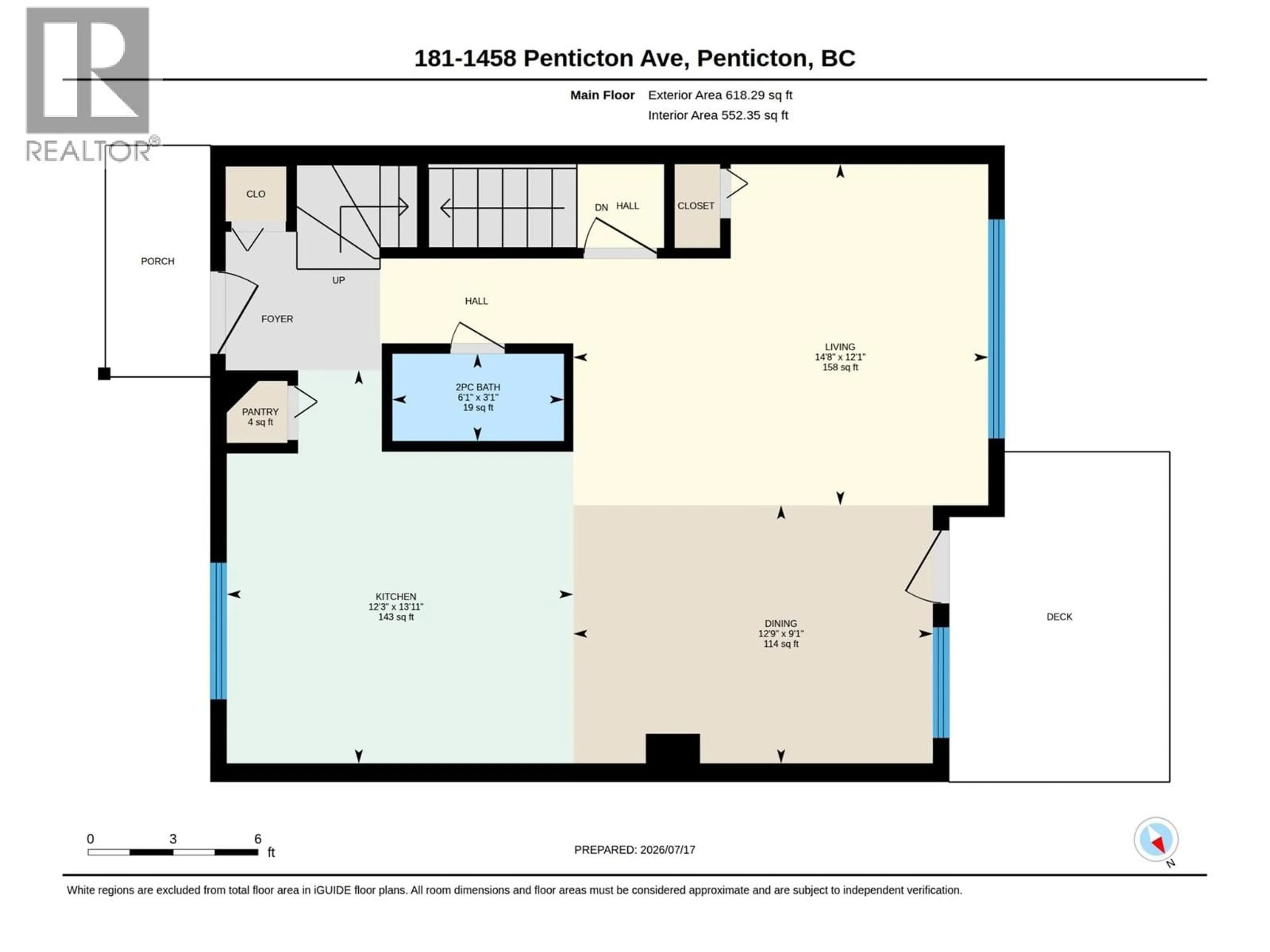 Floor plan for 181 - 1458 PENTICTON AVENUE, Penticton British Columbia V2A8L3