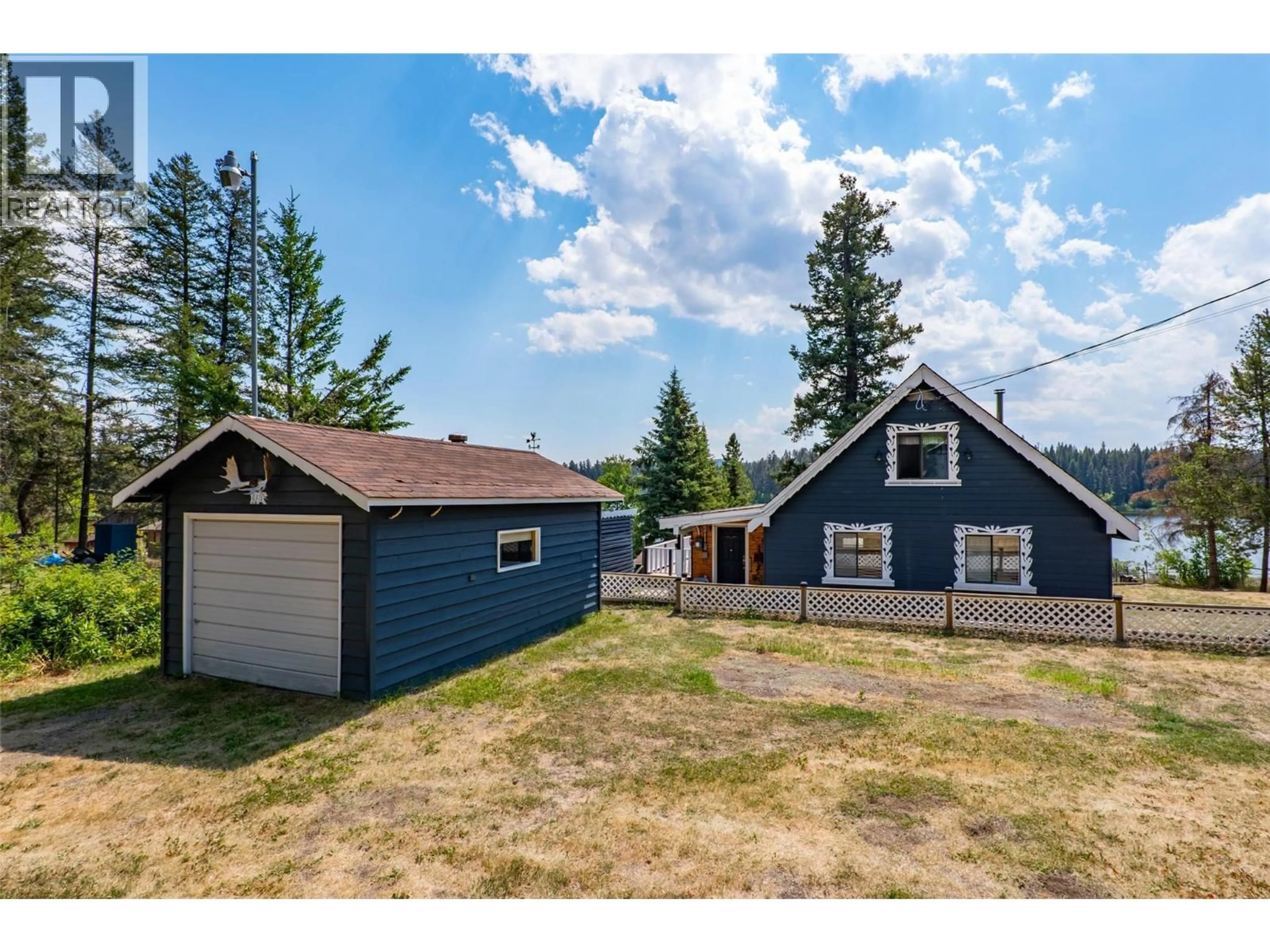 A pic from outside/outdoor area/front of a property/back of a property/a pic from drone, street for 5048 LAUDER ROAD, Merritt British Columbia V1K0C5