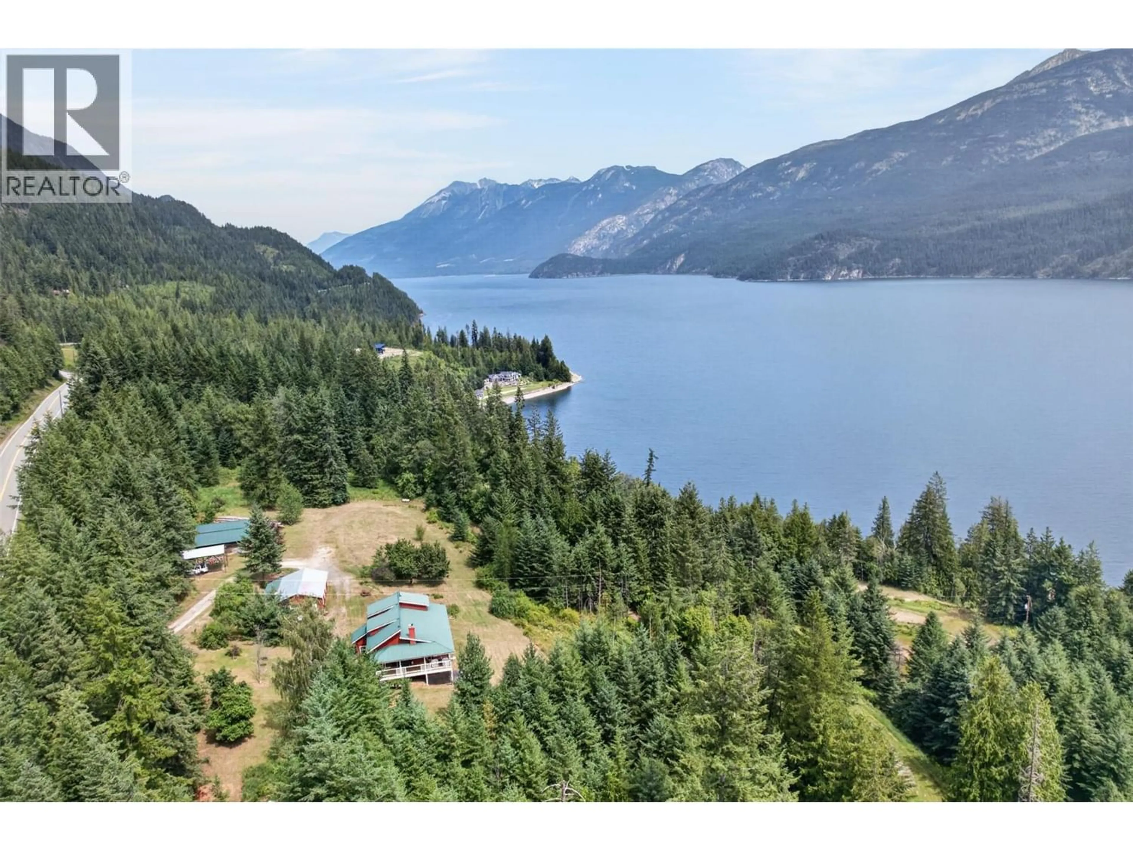 A pic from outside/outdoor area/front of a property/back of a property/a pic from drone, water/lake/river/ocean view for 9450 HIGHWAY 31 OTHER, Kaslo British Columbia V0G1M0