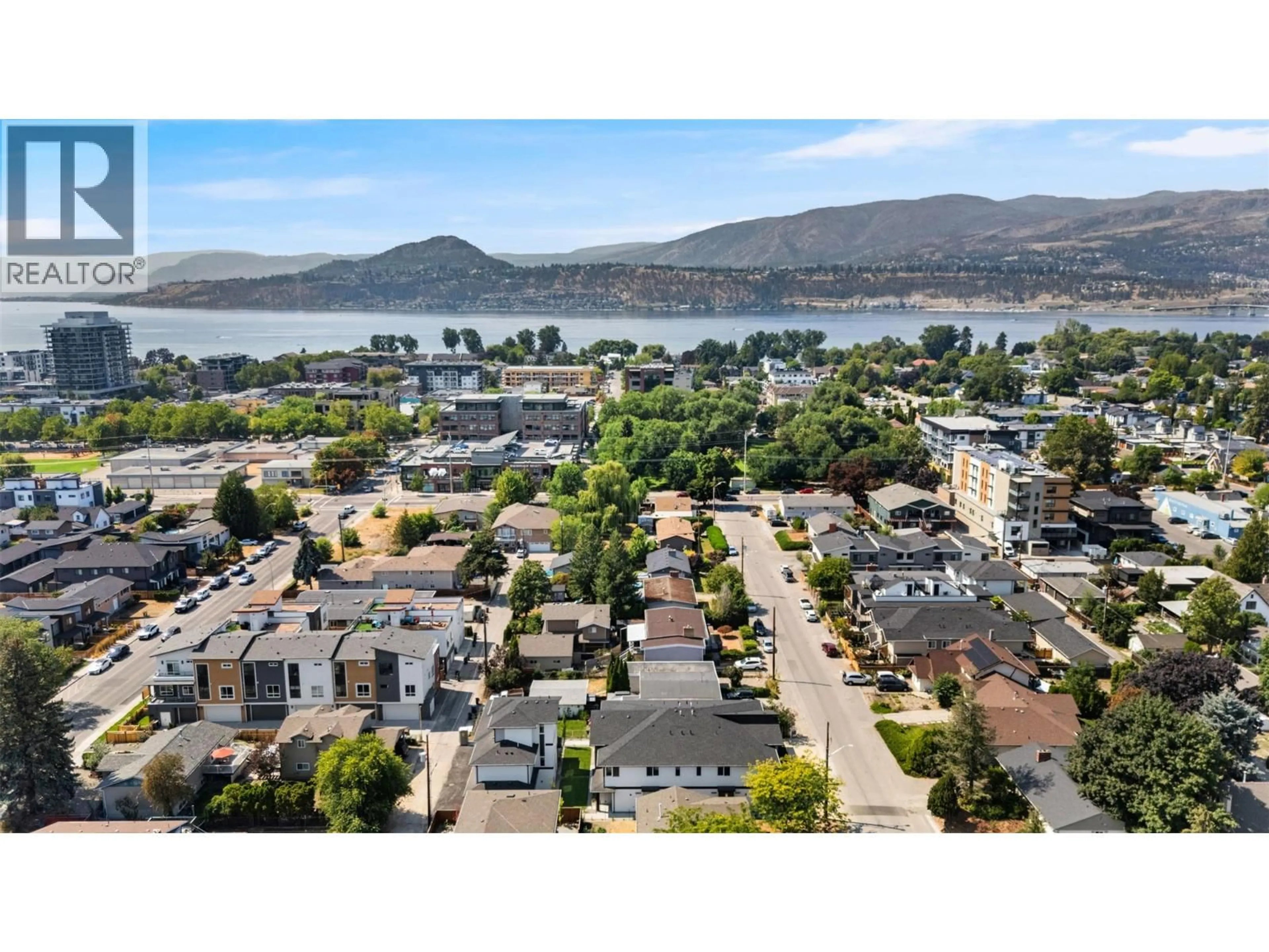 A pic from outside/outdoor area/front of a property/back of a property/a pic from drone, water/lake/river/ocean view for 1 - 773 KINNEAR AVENUE, Kelowna British Columbia V1Y5B2