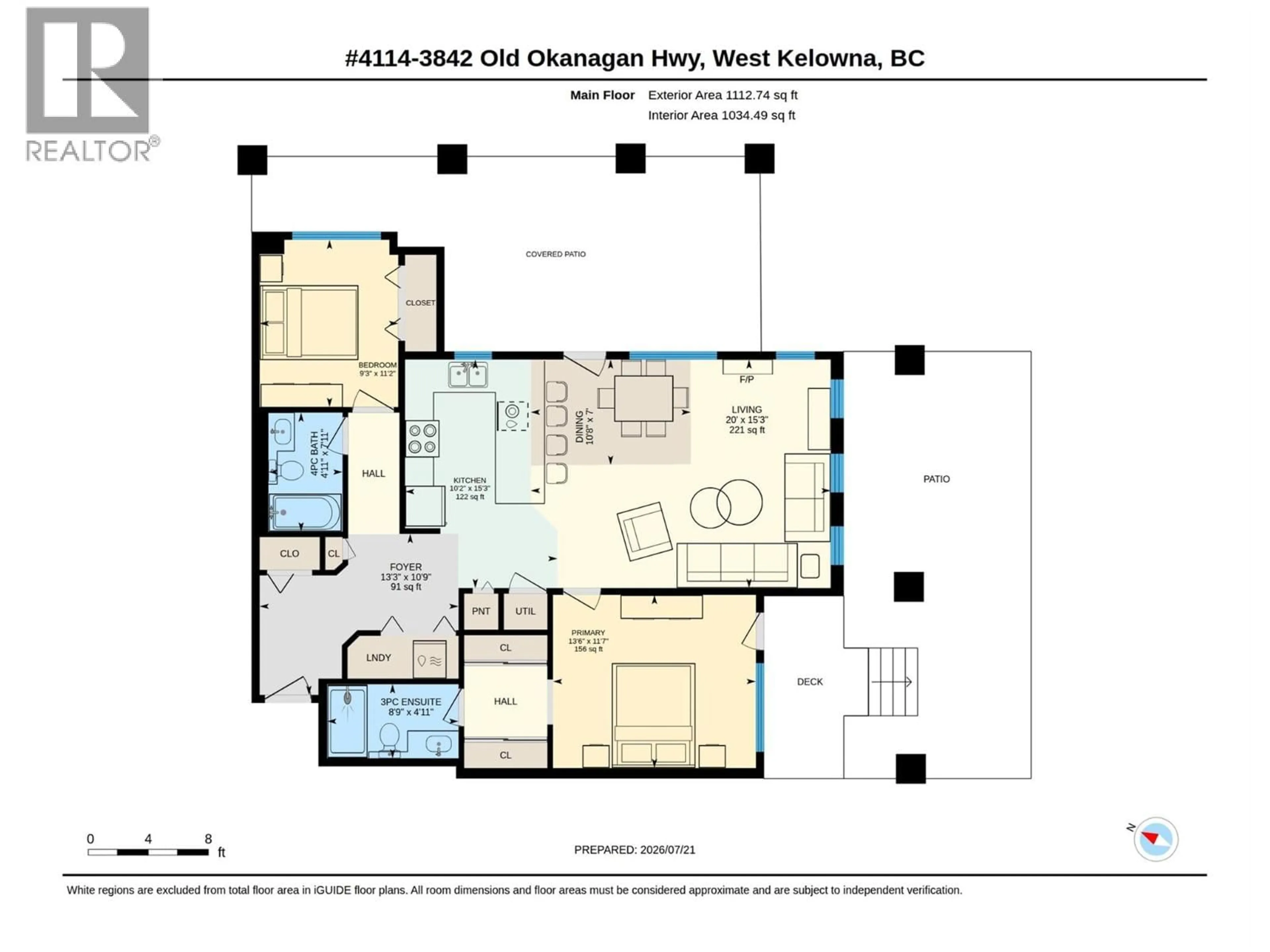 Floor plan for 4114 - 3842 OLD OKANAGAN HIGHWAY, West Kelowna British Columbia V4T3G7