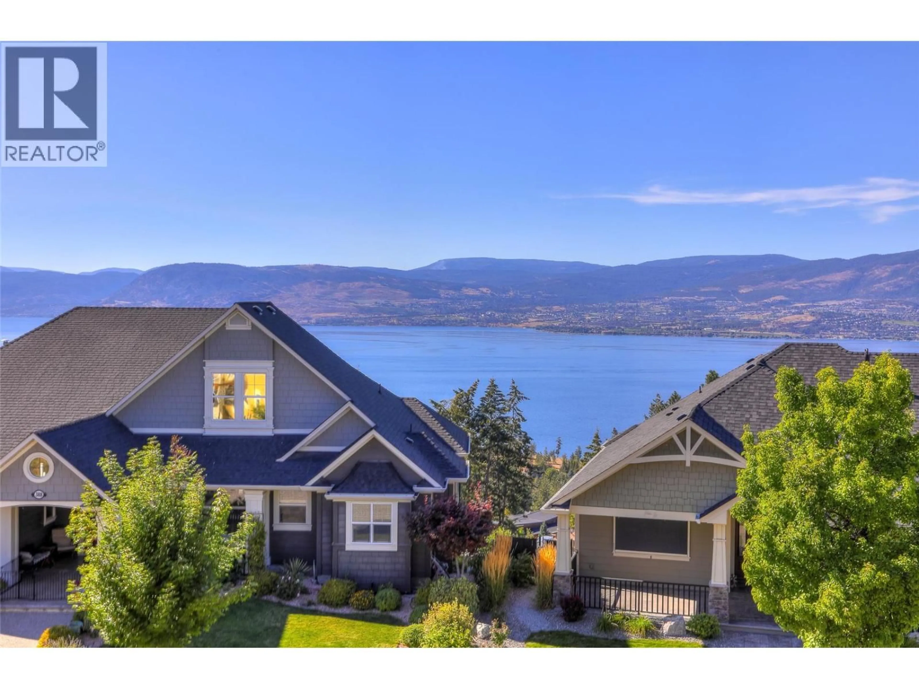 A pic from outside/outdoor area/front of a property/back of a property/a pic from drone, water/lake/river/ocean view for 390 QUILCHENA DRIVE, Kelowna British Columbia V1W4W4
