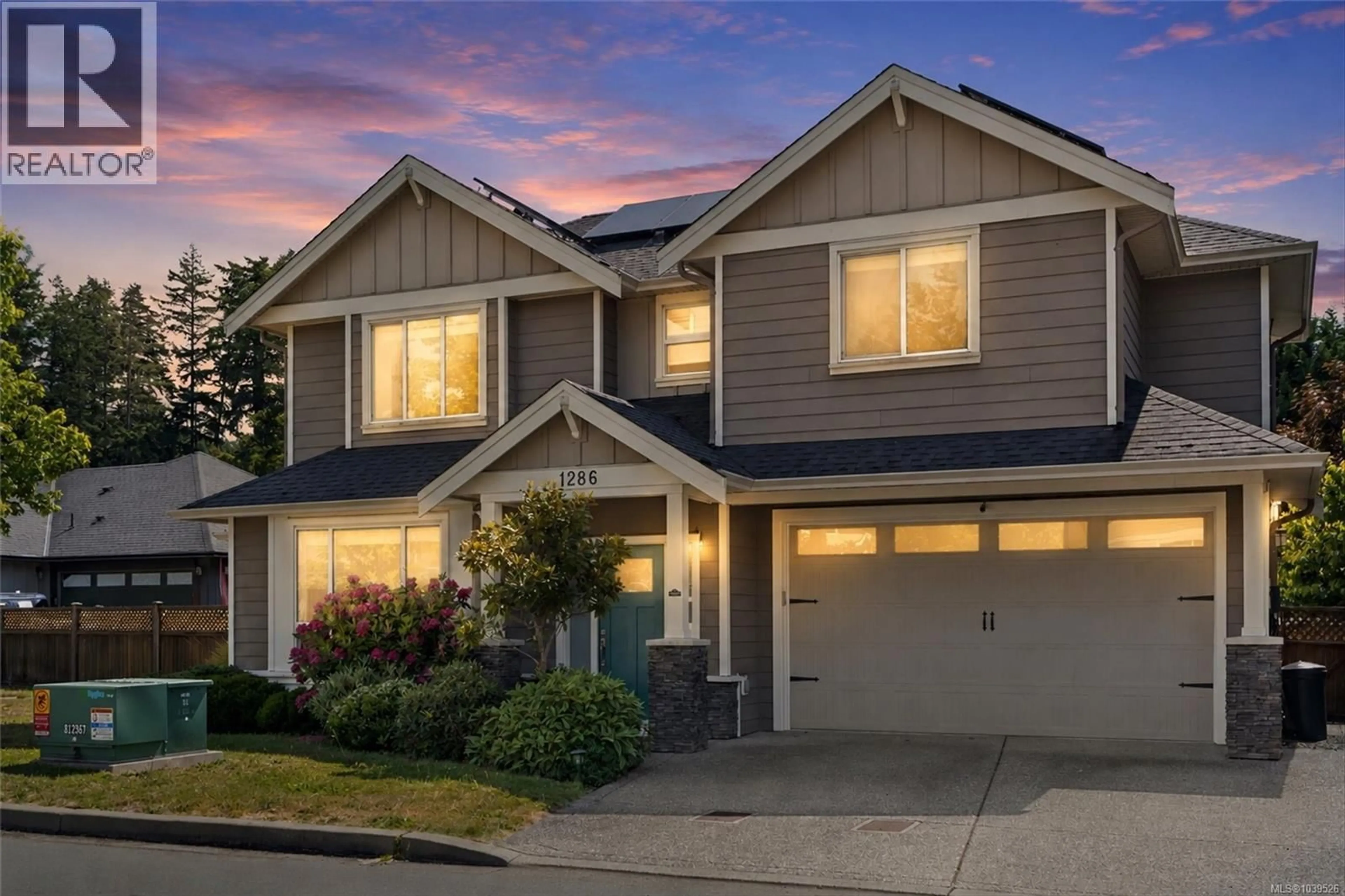 Home with vinyl exterior material, street for 1286 MCLEOD PLACE, Langford British Columbia V9C0K6