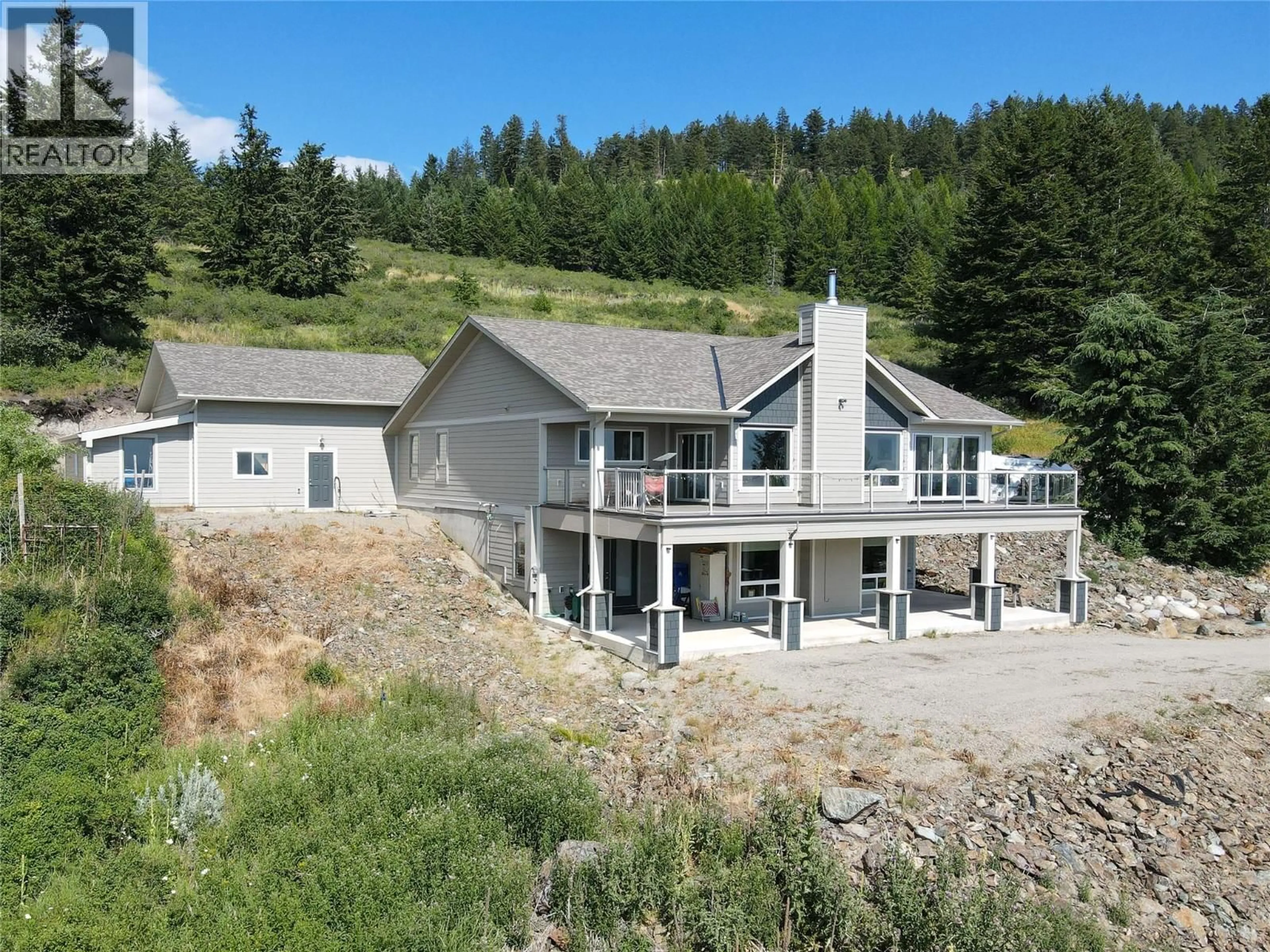A pic from outside/outdoor area/front of a property/back of a property/a pic from drone, unknown for 1415 WOLF WAY ROAD, Bridesville British Columbia V0H1Y0