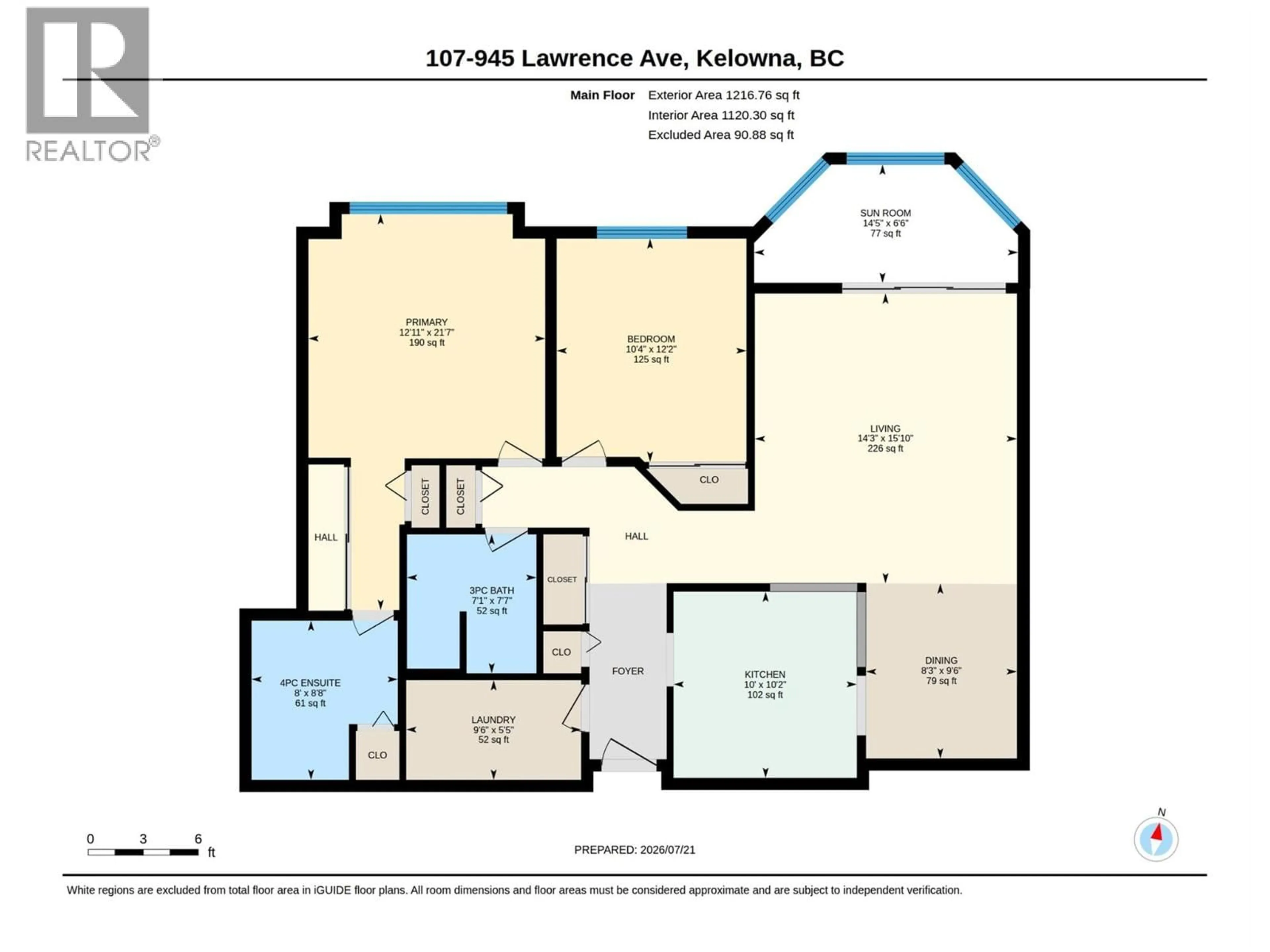 Floor plan for 107 - 945 LAWRENCE AVENUE, Kelowna British Columbia V1Y6M3