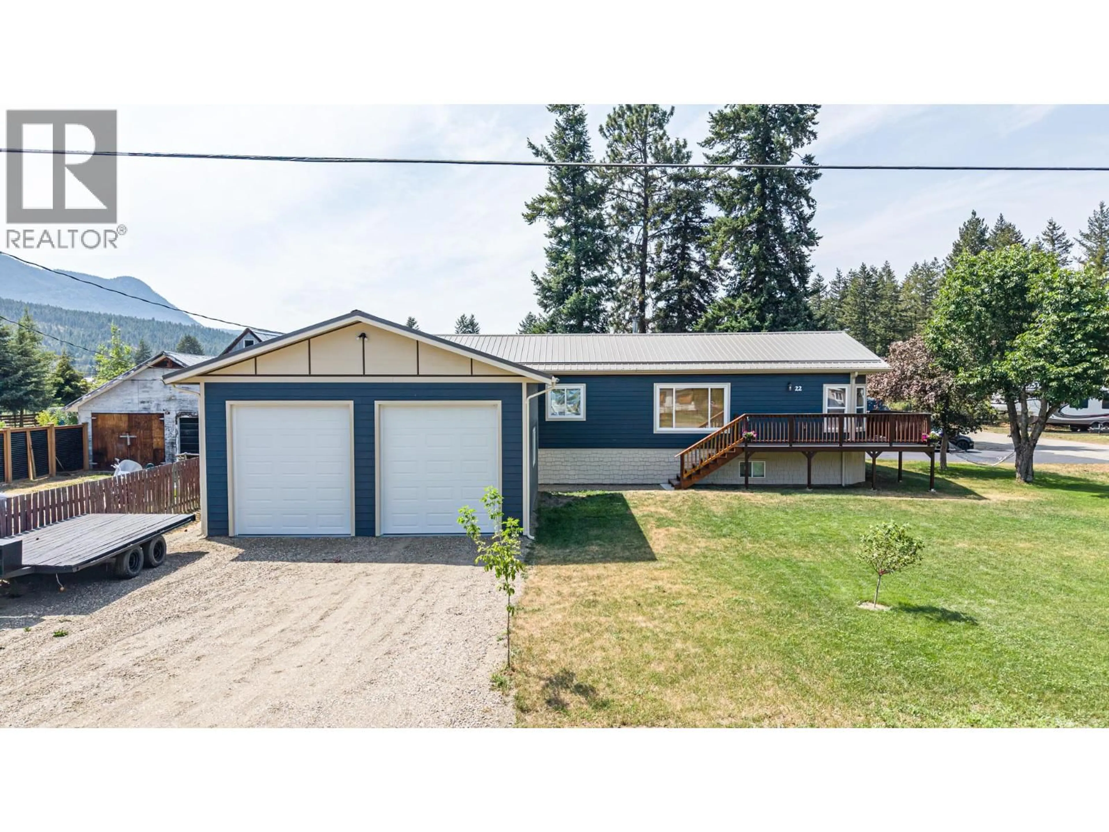 A pic from outside/outdoor area/front of a property/back of a property/a pic from drone, mountain view for 22 PEMBERTON ROAD, Lumby British Columbia V0E2G7