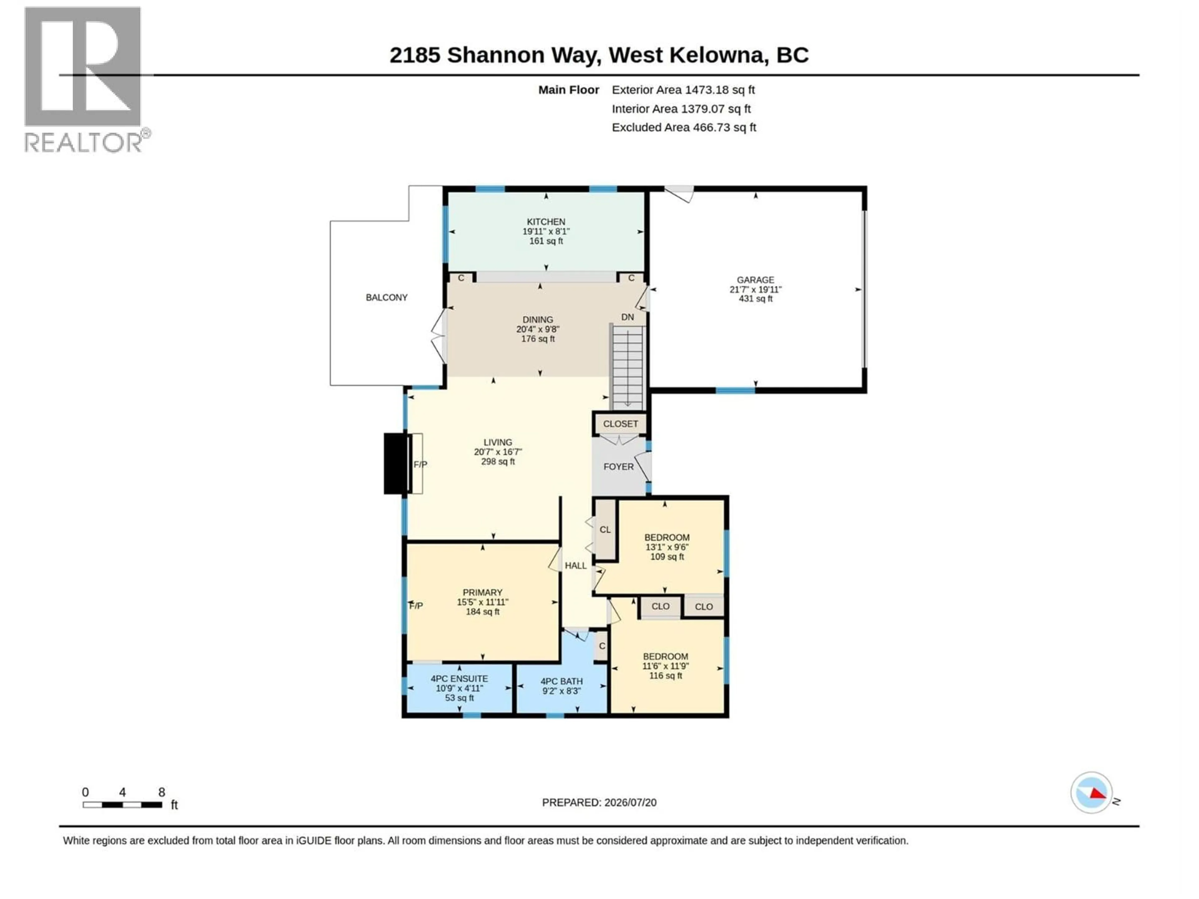 Floor plan for 2185 SHANNON WAY, West Kelowna British Columbia V4T1S2