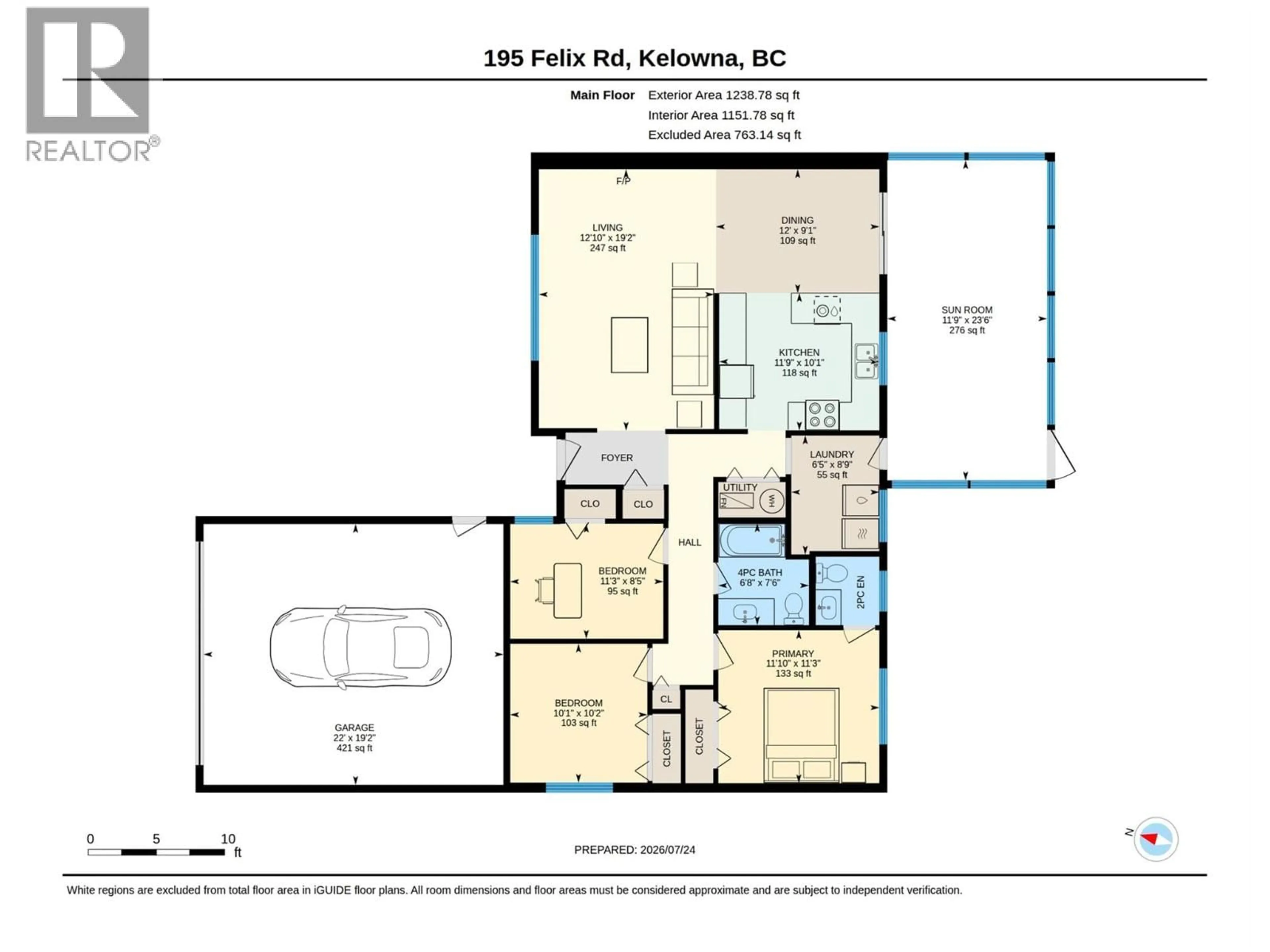 Floor plan for 195 FELIX ROAD, Kelowna British Columbia V1X6X8