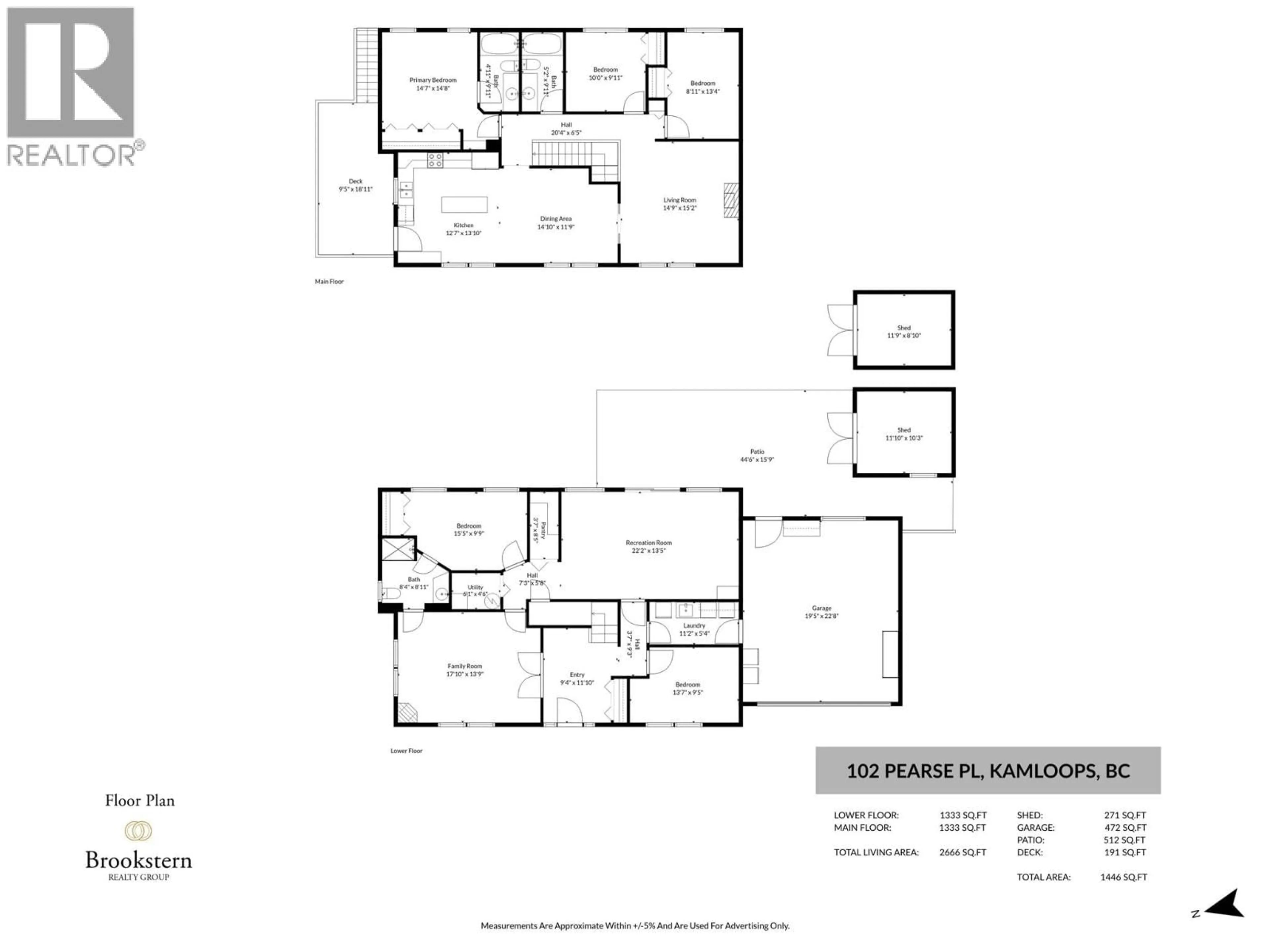 Floor plan for 102 PEARSE PLACE, Kamloops British Columbia V2C4V5