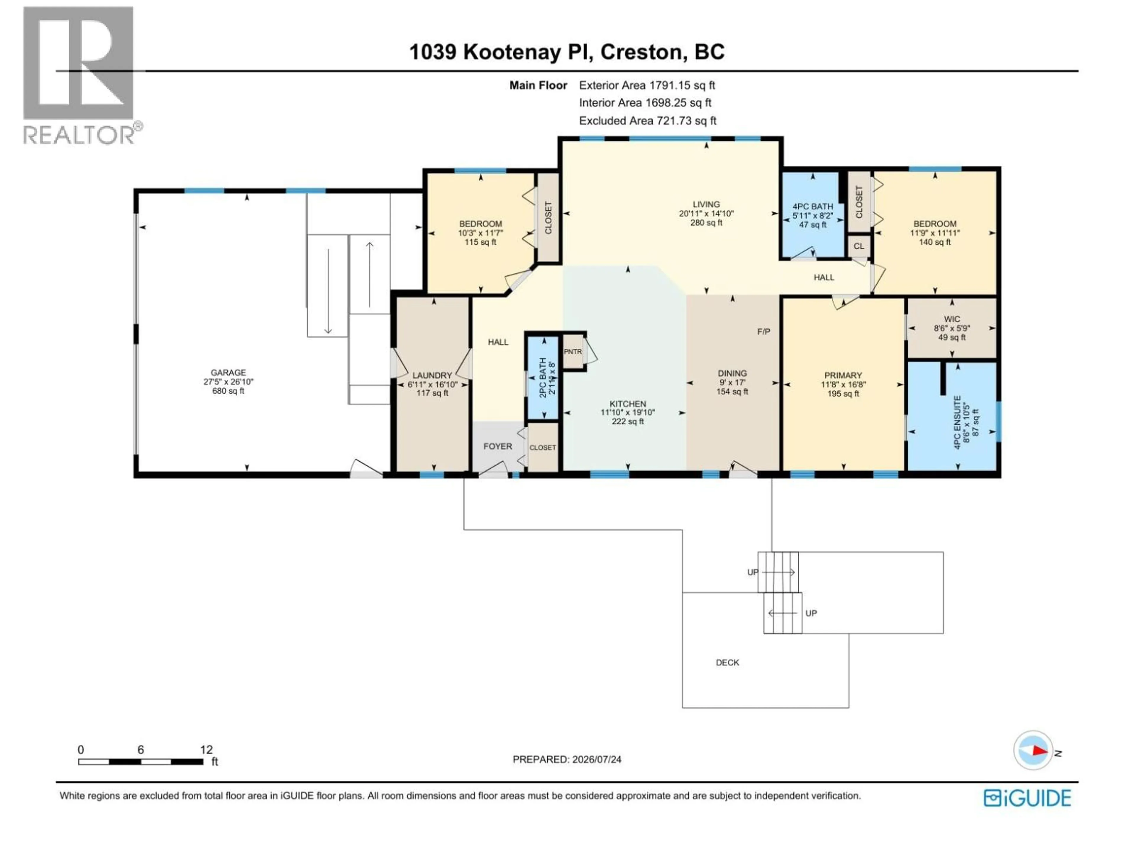 Floor plan for 1039 KOOTENAY PLACE, Creston British Columbia V0B1G3