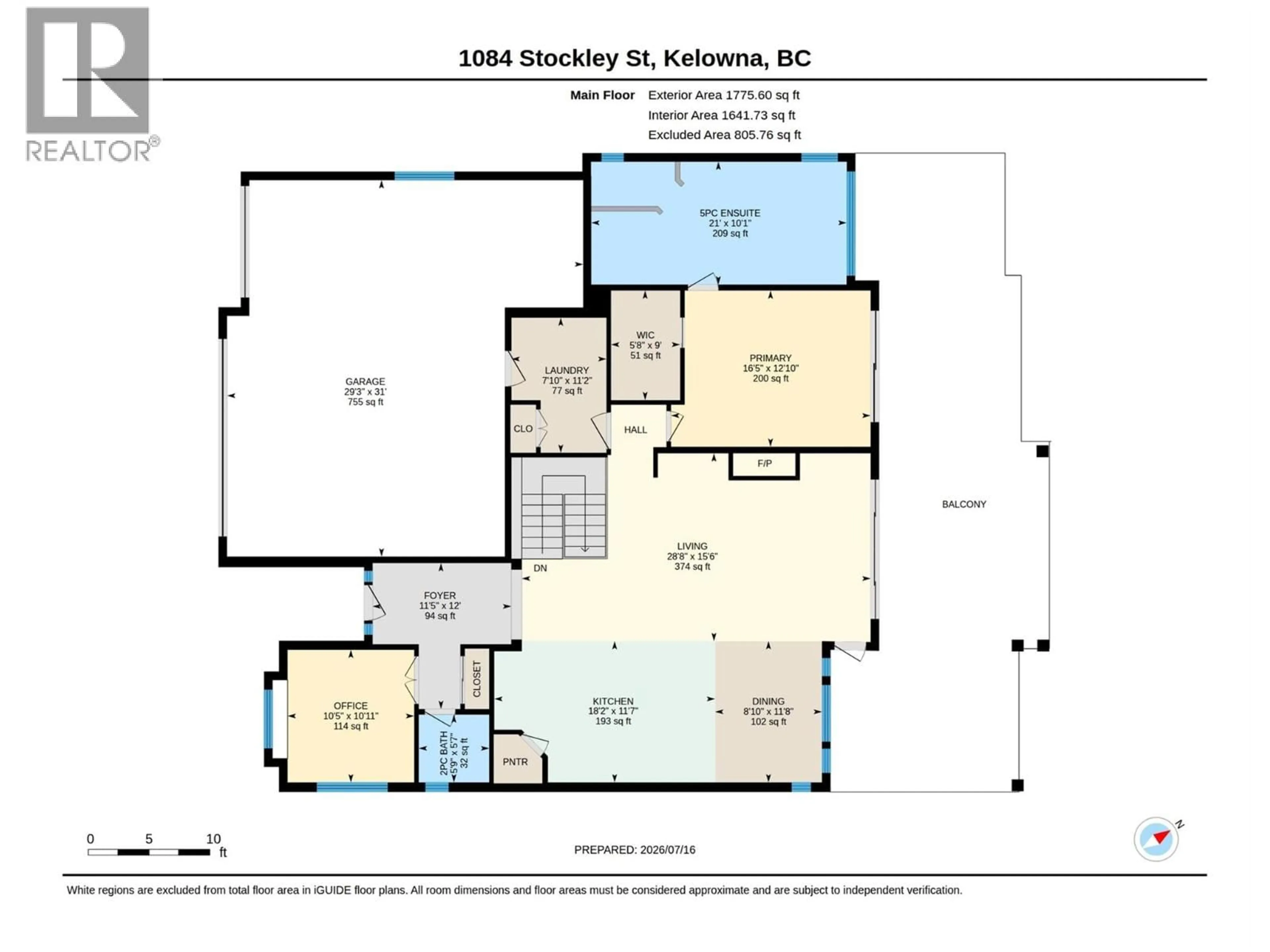 Floor plan for 1084 STOCKLEY STREET, Kelowna British Columbia V1P1R6