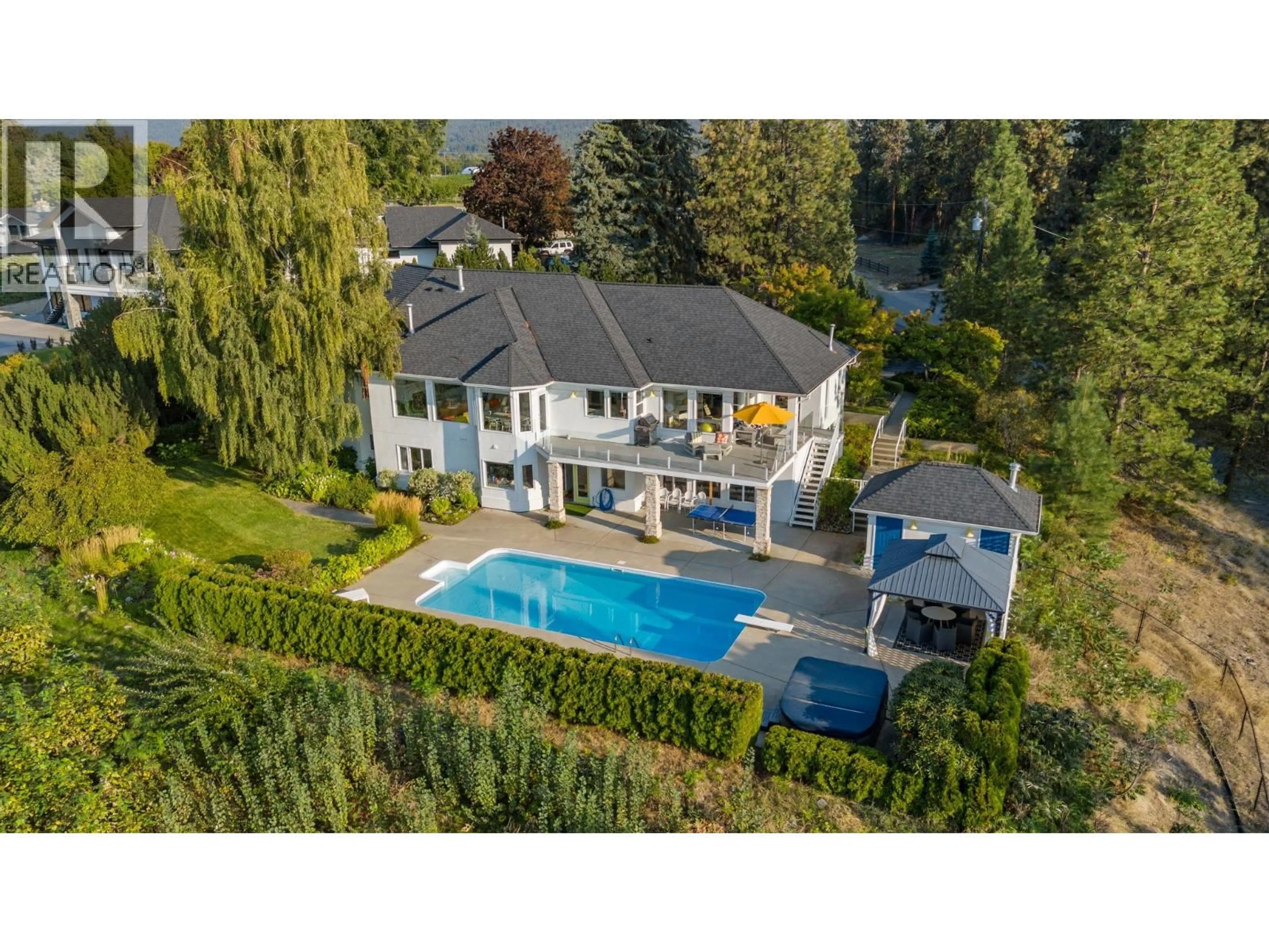 A pic from outside/outdoor area/front of a property/back of a property/a pic from drone, unknown for 2270 GRANTHAM ROAD, Kelowna British Columbia V1W4B7