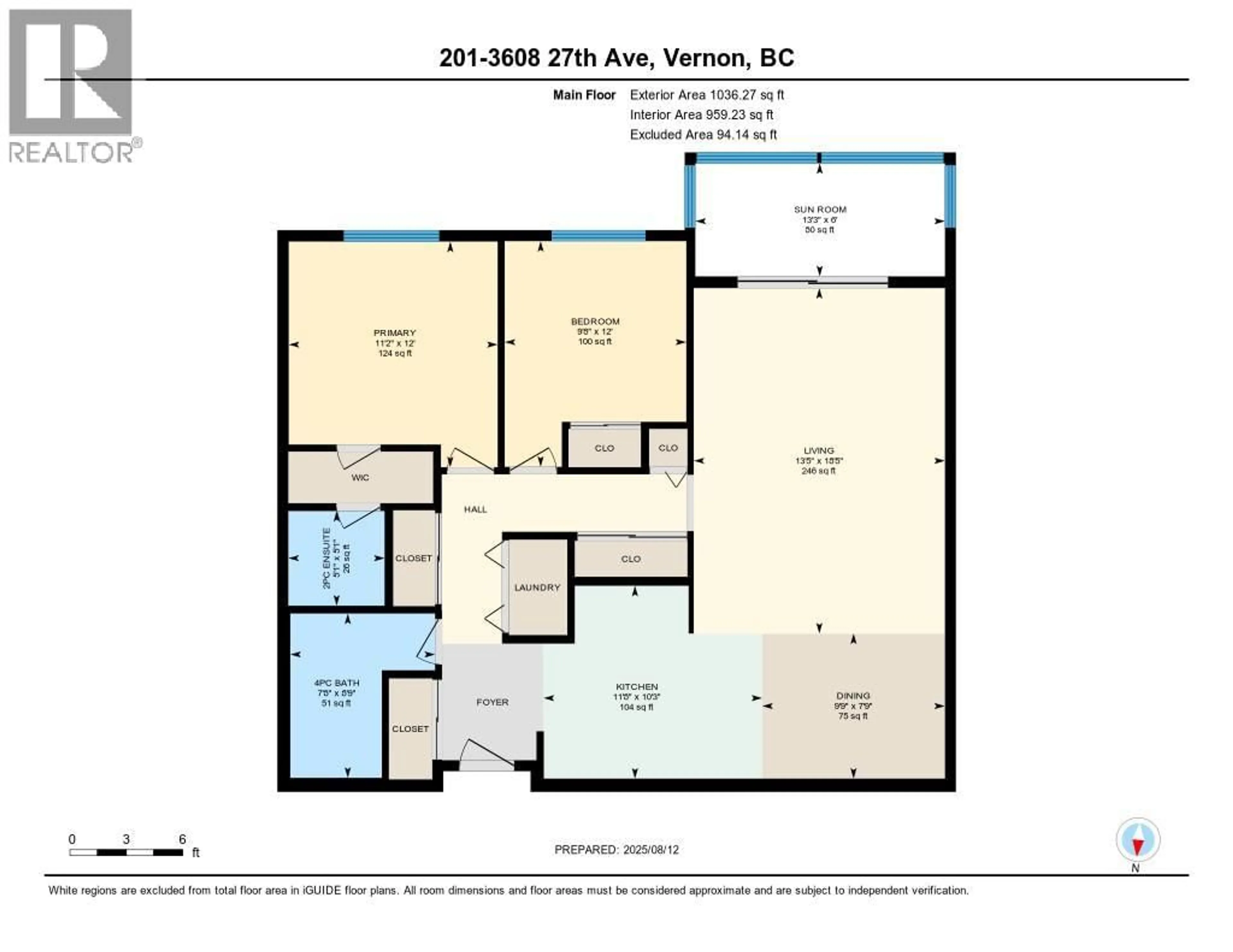 Floor plan for 201 - 3608 27 AVENUE, Vernon British Columbia V1T1S4