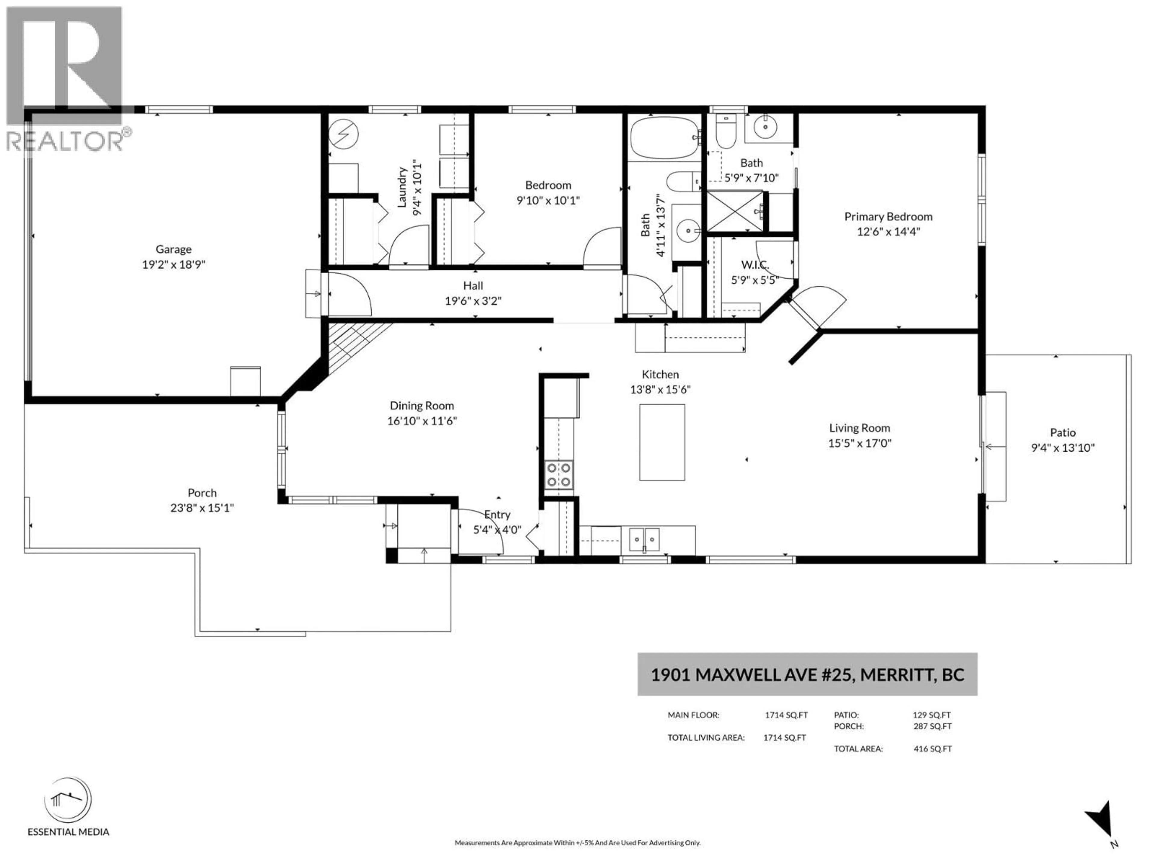 Floor plan for 25 - 1901 MAXWELL AVENUE, Merritt British Columbia V1K1L9