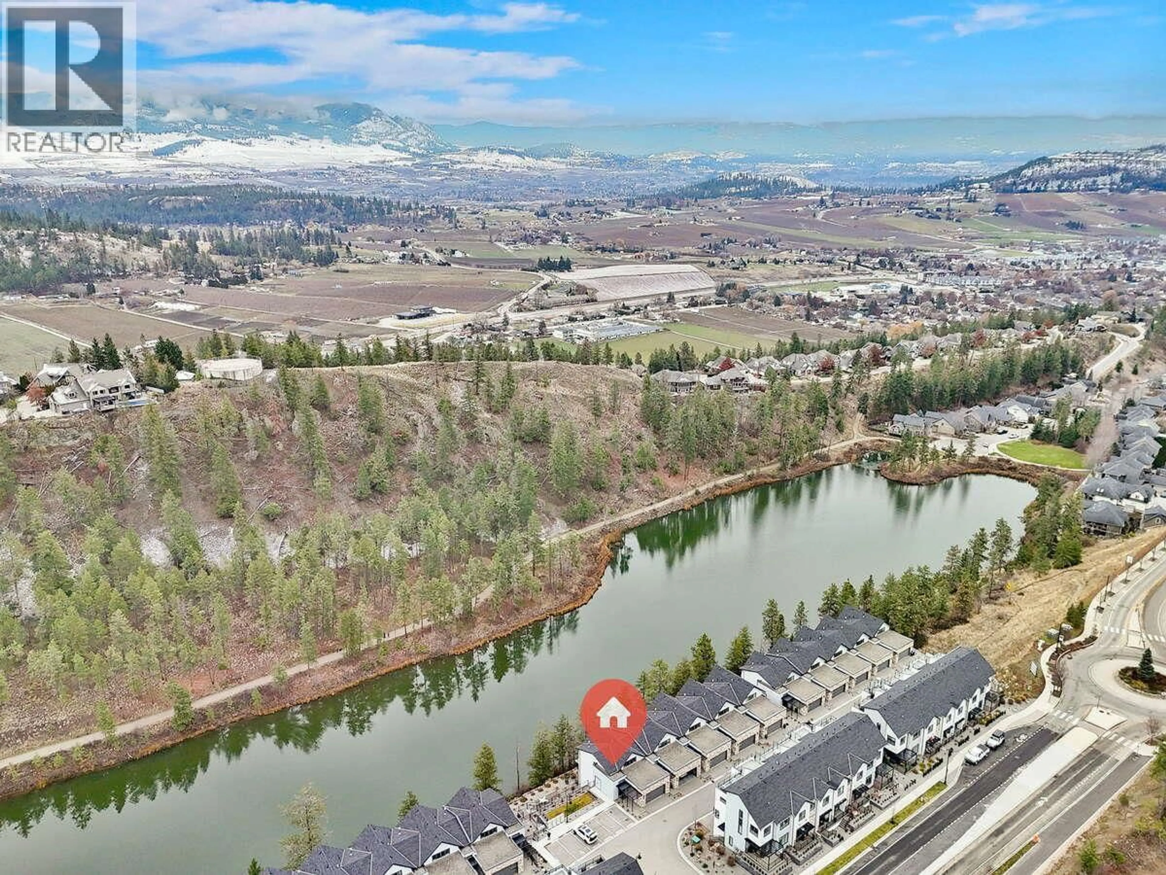 A pic from outside/outdoor area/front of a property/back of a property/a pic from drone, water/lake/river/ocean view for 46 - 1550 UNION ROAD, Kelowna British Columbia V1V0G9