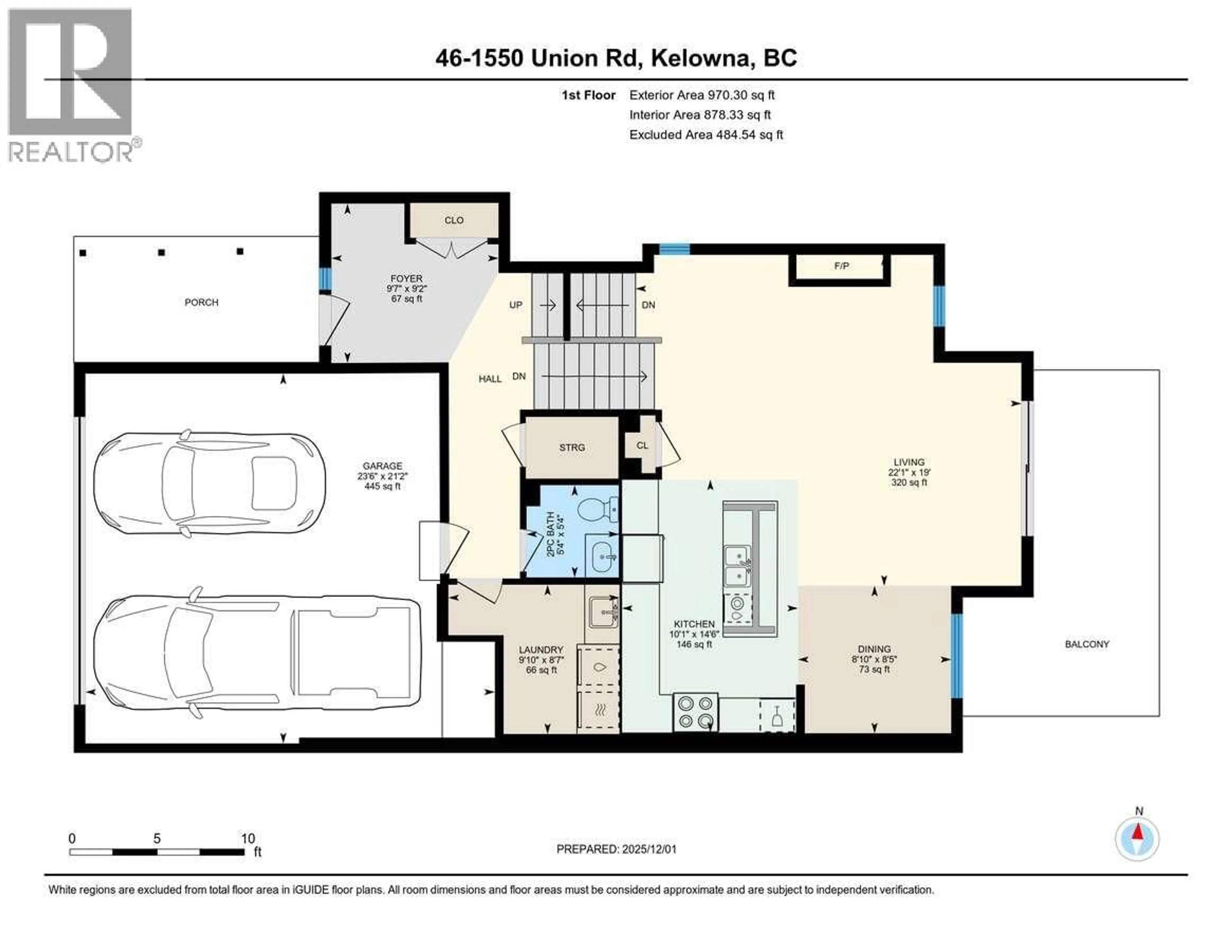 Floor plan for 46 - 1550 UNION ROAD, Kelowna British Columbia V1V0G9