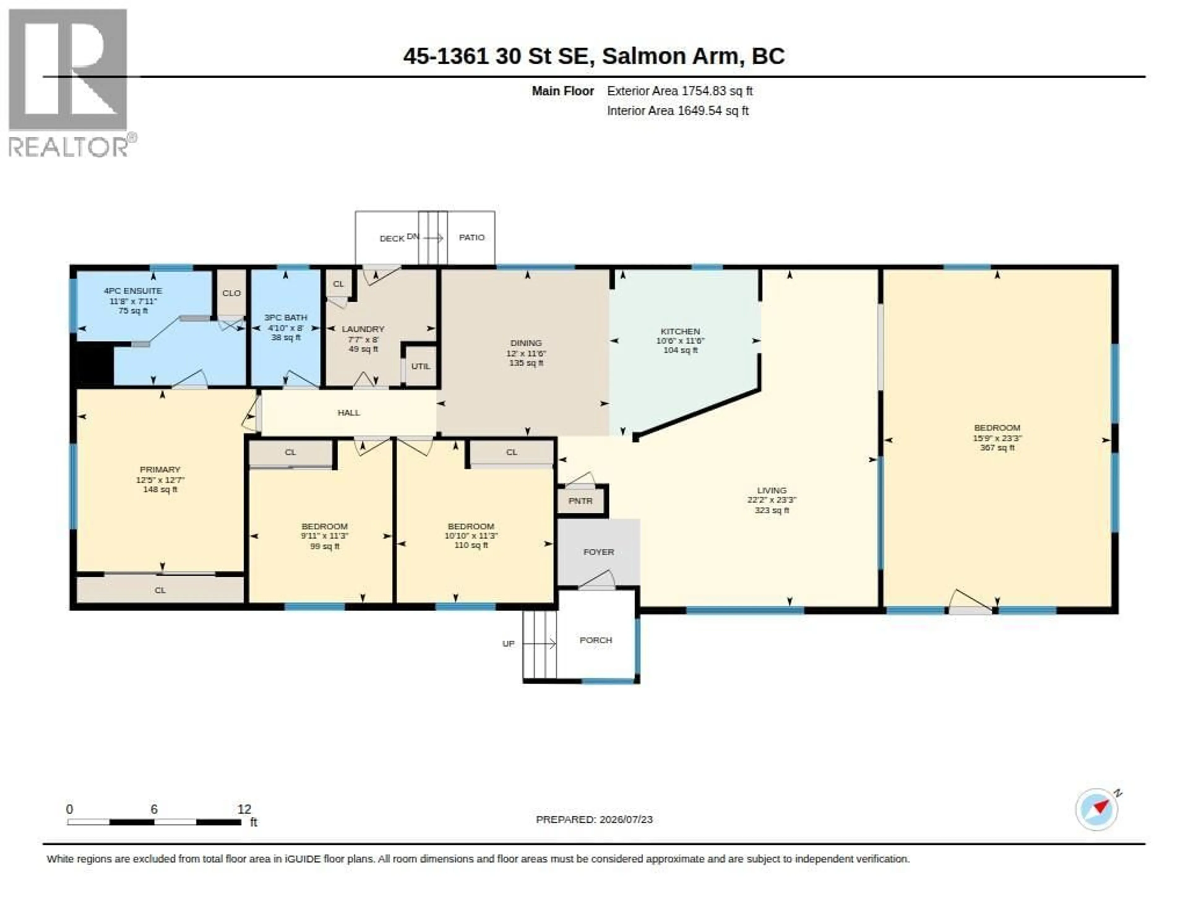 Floor plan for 45 - 1361 30 STREET SOUTHEAST, Salmon Arm British Columbia V1E2N4