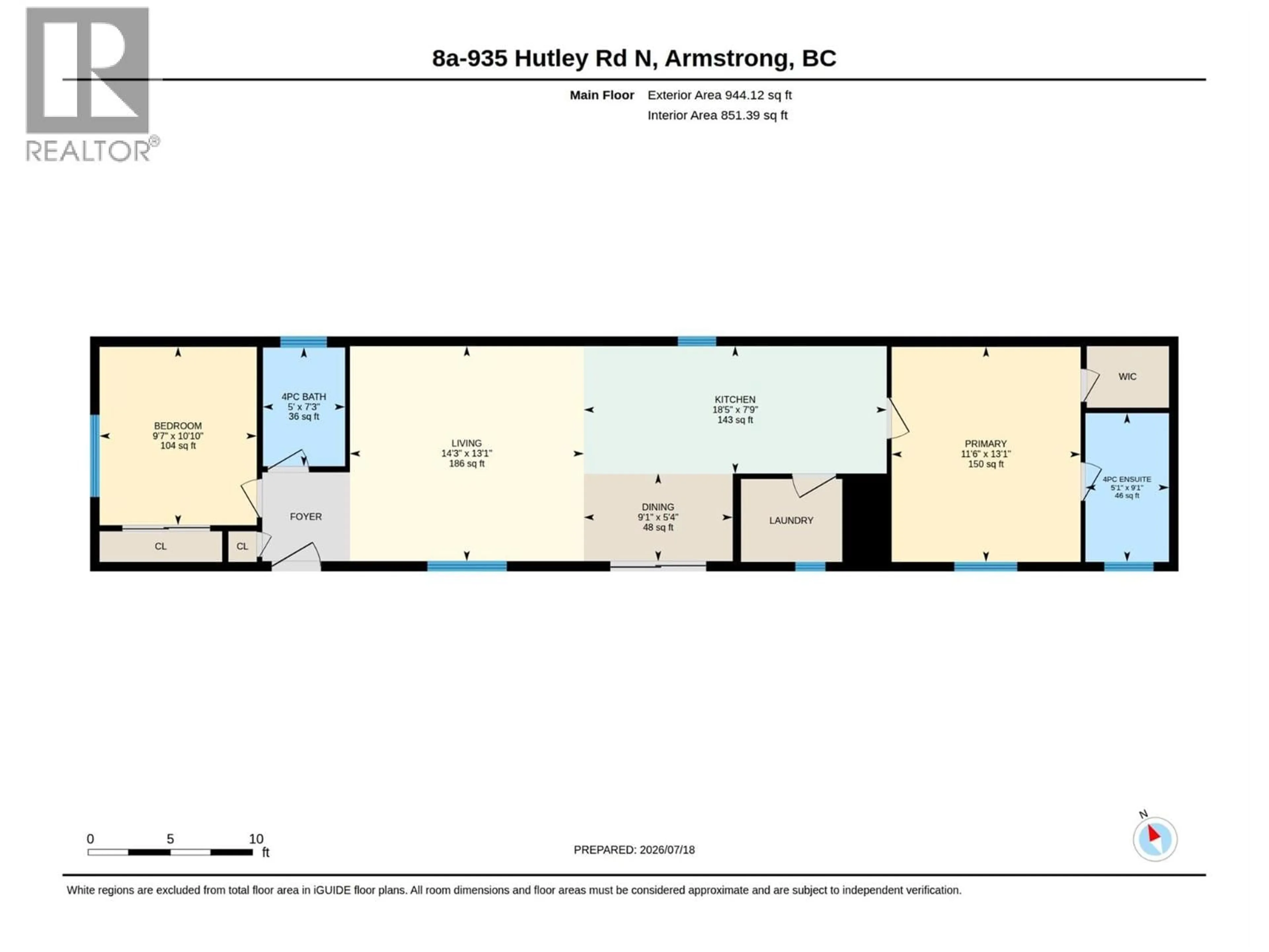 Floor plan for 8A - 934 HUTLEY ROAD, Spallumcheen British Columbia V4Y0R5