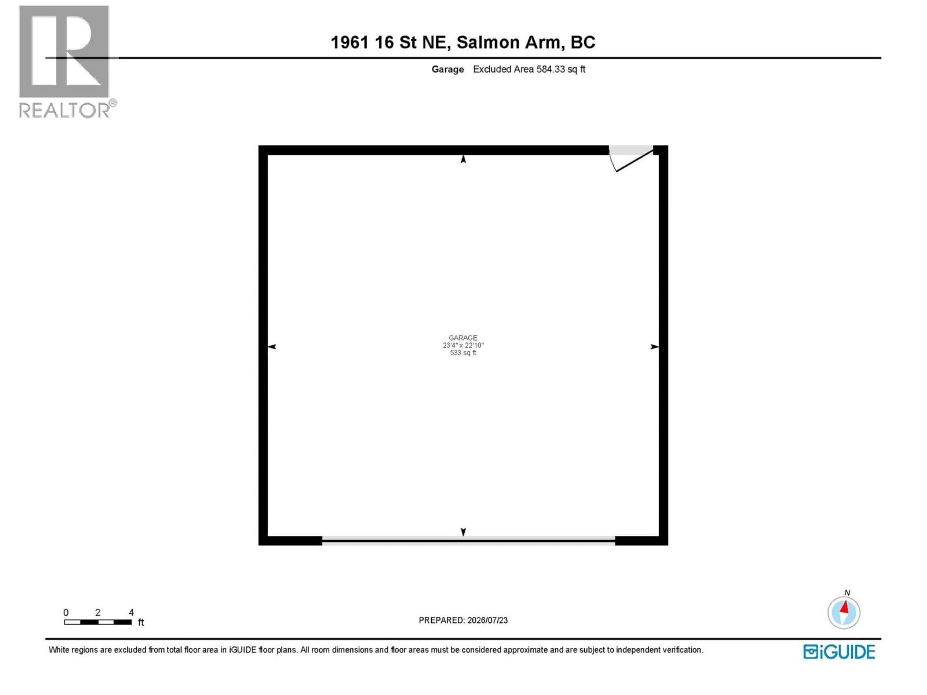 Floor plan for 1961 16 STREET NORTHEAST, Salmon Arm British Columbia V1E3Z8