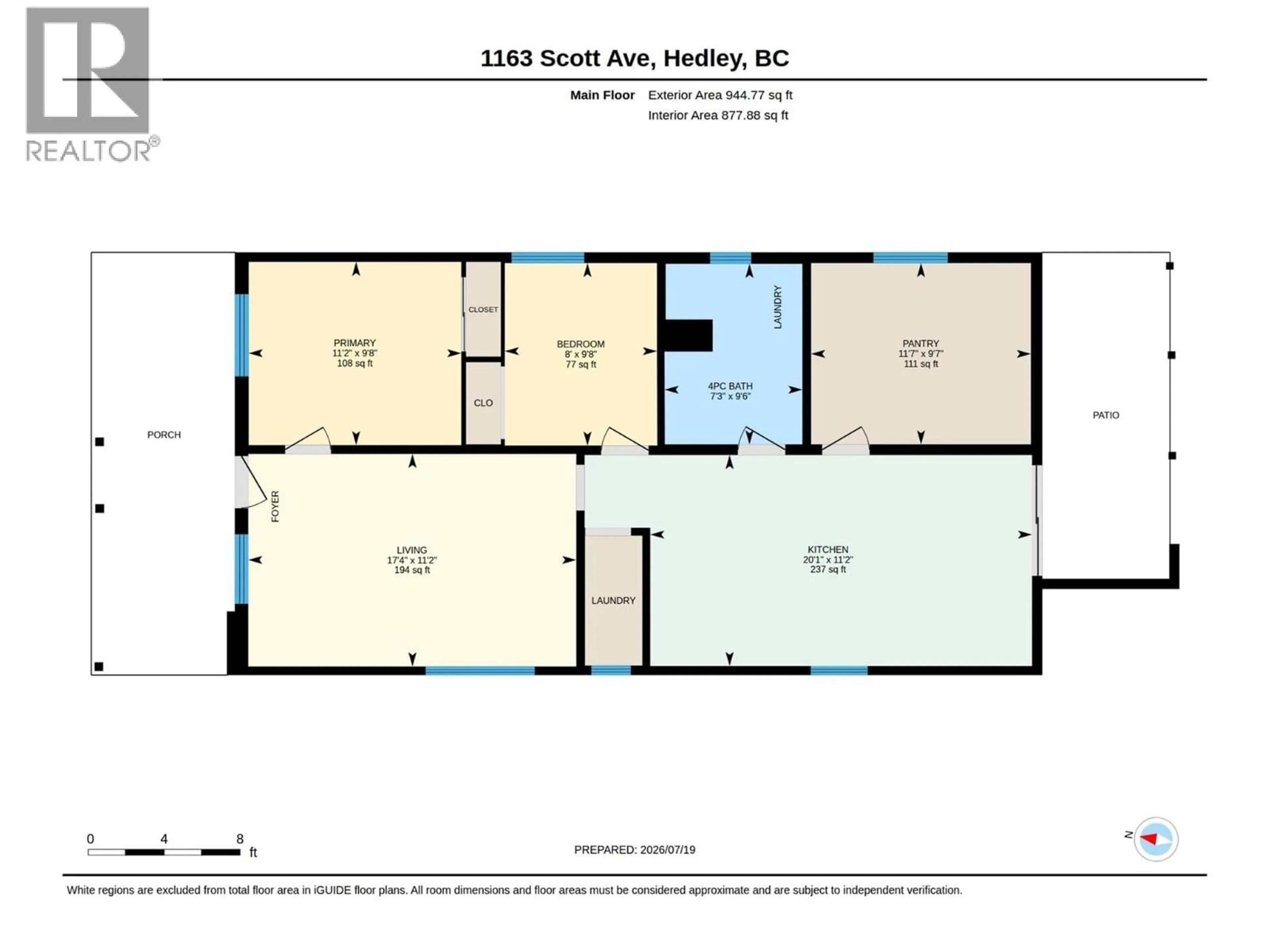 Floor plan for 1163 SCOTT AVENUE, Hedley British Columbia V0X1K0