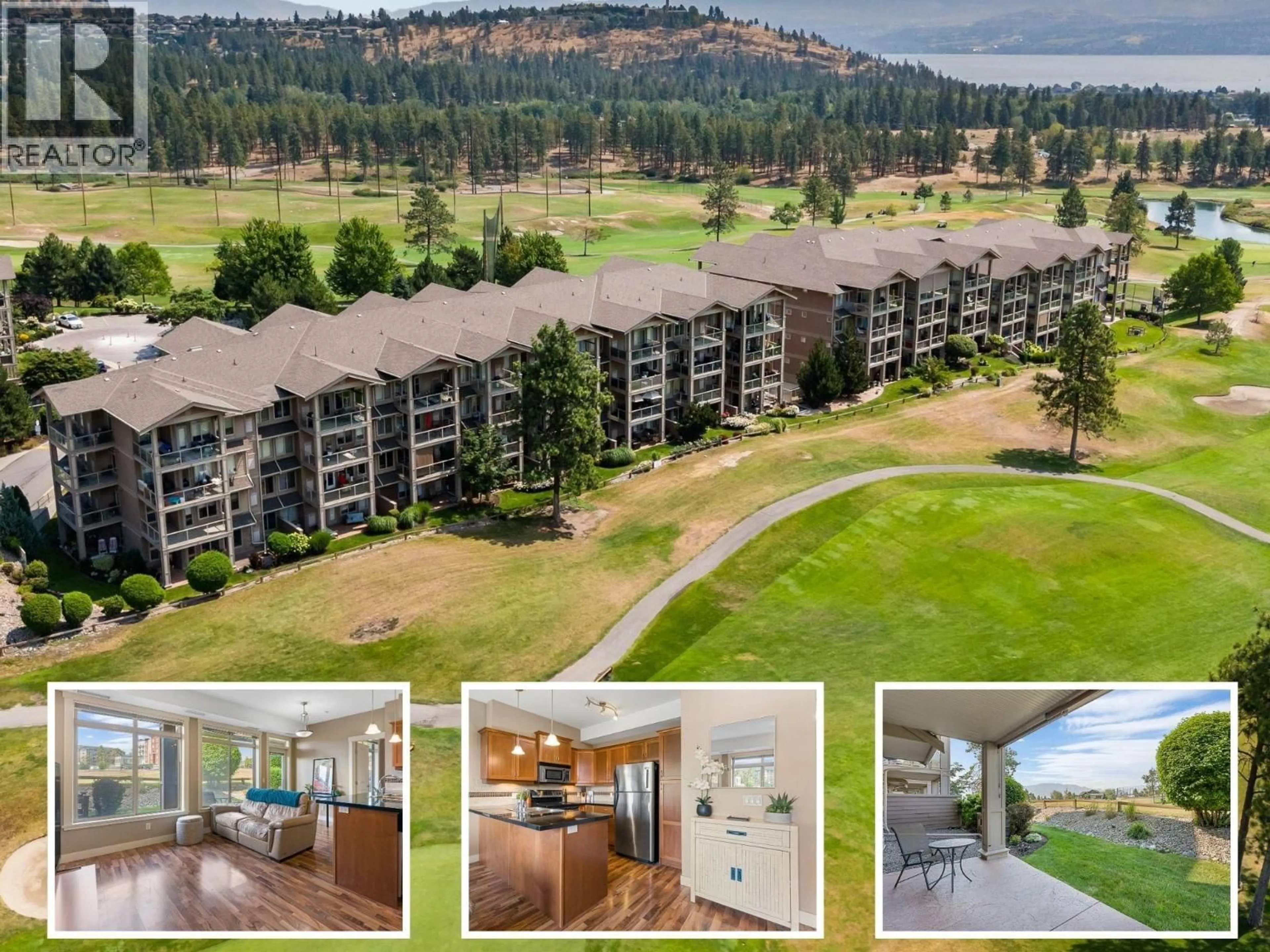 A pic from outside/outdoor area/front of a property/back of a property/a pic from drone, water/lake/river/ocean view for 112 - 3533 CARRINGTON ROAD, West Kelowna British Columbia V4T2Z9
