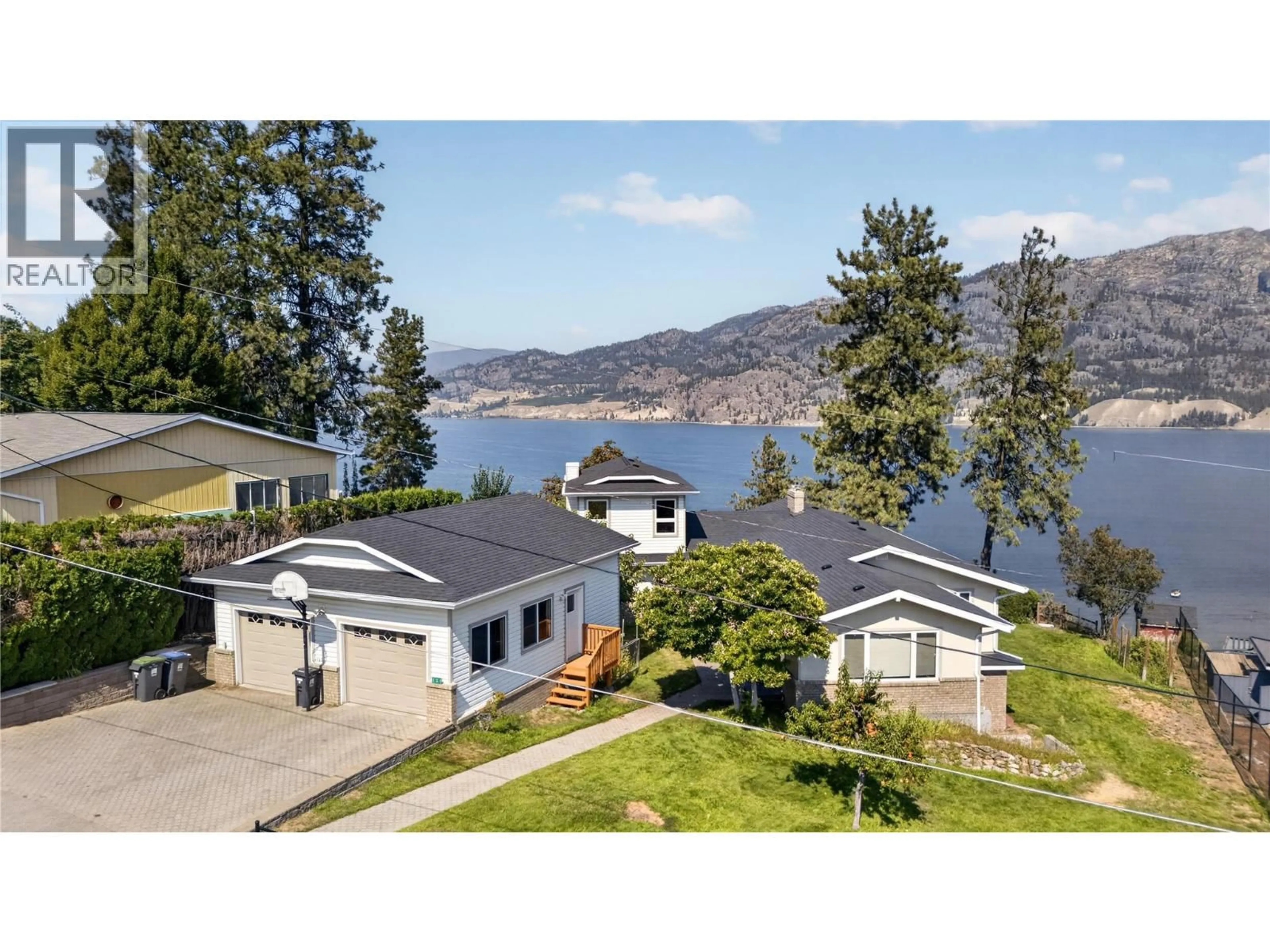 A pic from outside/outdoor area/front of a property/back of a property/a pic from drone, water/lake/river/ocean view for 131 CEDAR AVENUE, Kaleden British Columbia V0H1K0