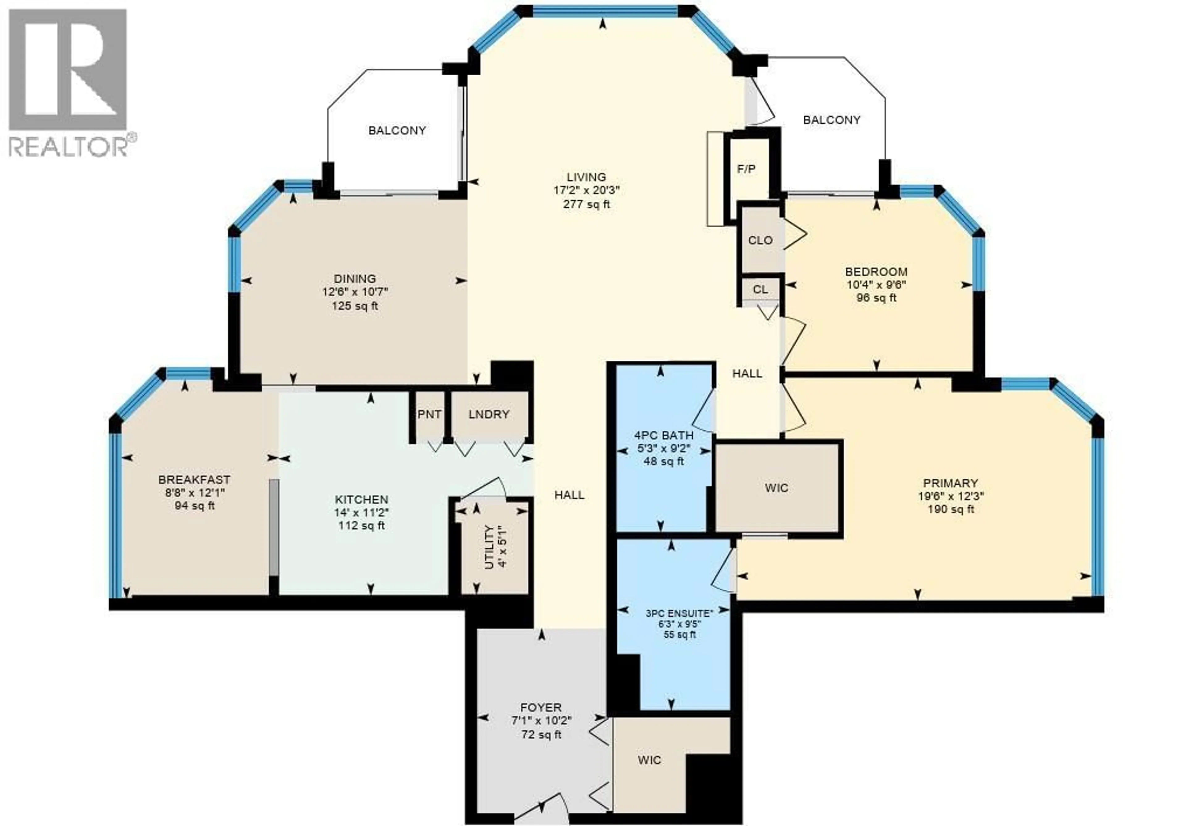 Floor plan for 701 - 1160 SUNSET DRIVE, Kelowna British Columbia V1Y9P7