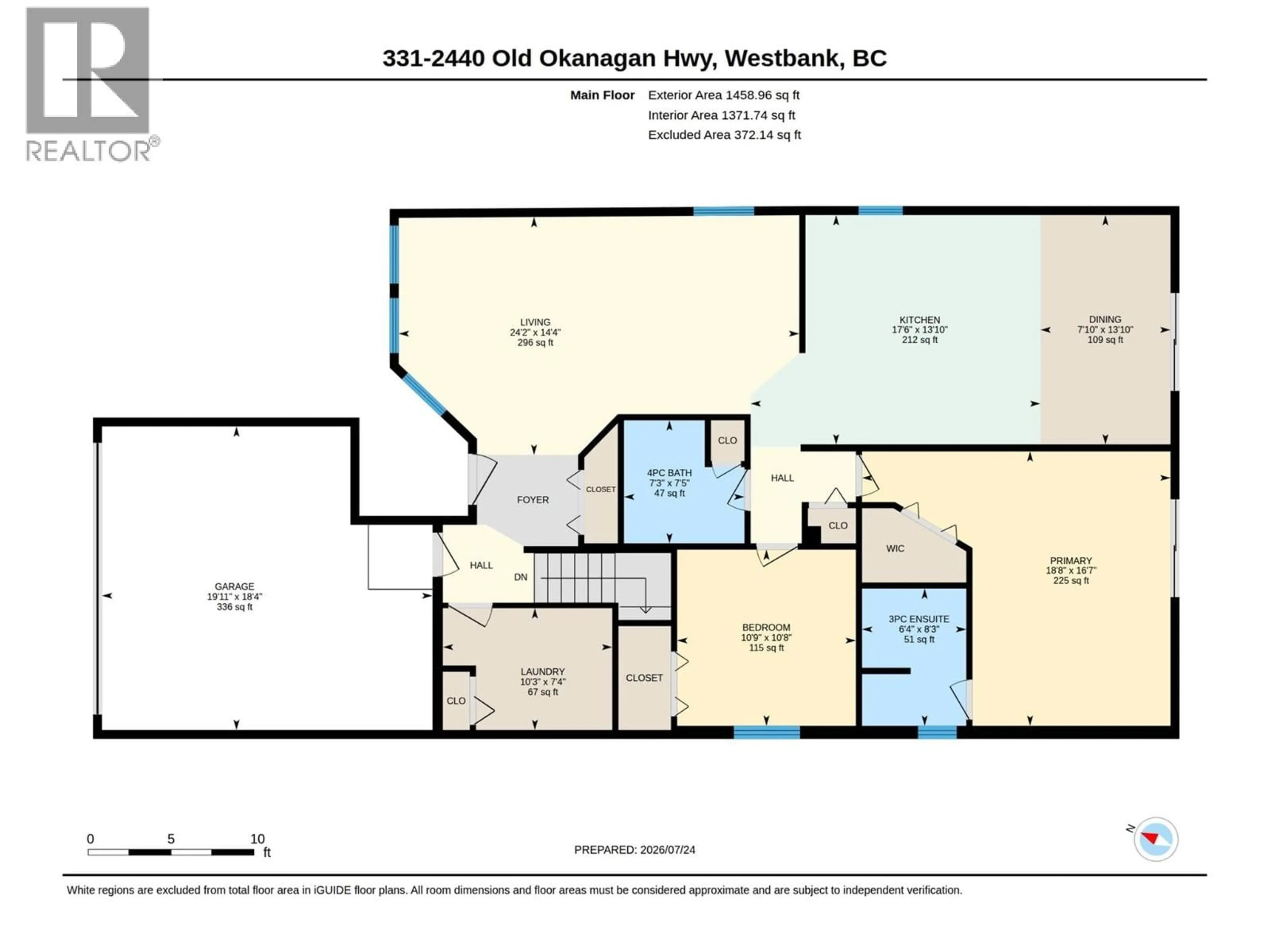 Floor plan for 331 - 2440 OLD OKANAGAN HIGHWAY, West Kelowna British Columbia V4T1X6