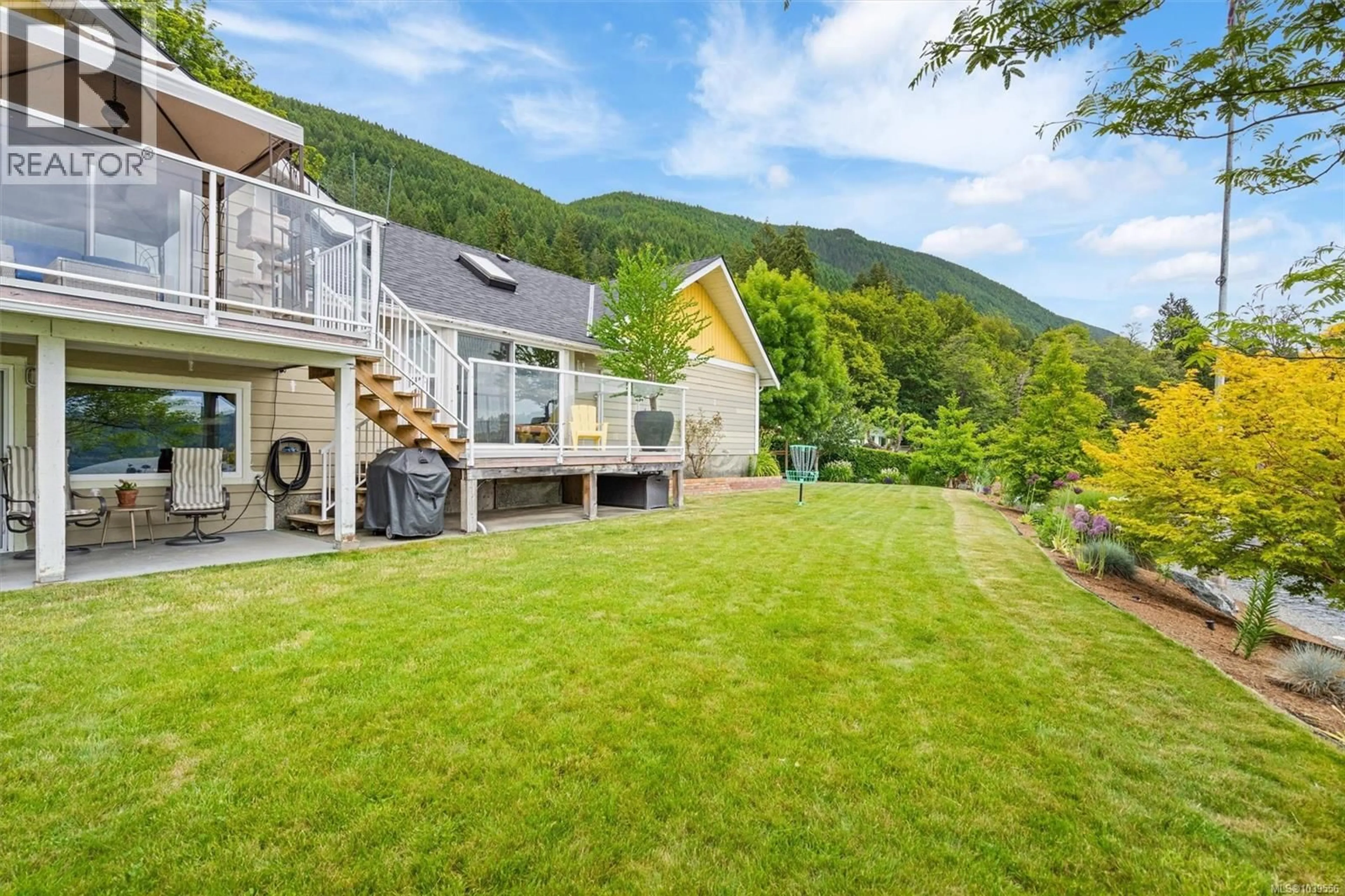 A pic from outside/outdoor area/front of a property/back of a property/a pic from drone, mountain view for 8500 MAPLE RIDGE ROAD, Youbou British Columbia V0R3E1