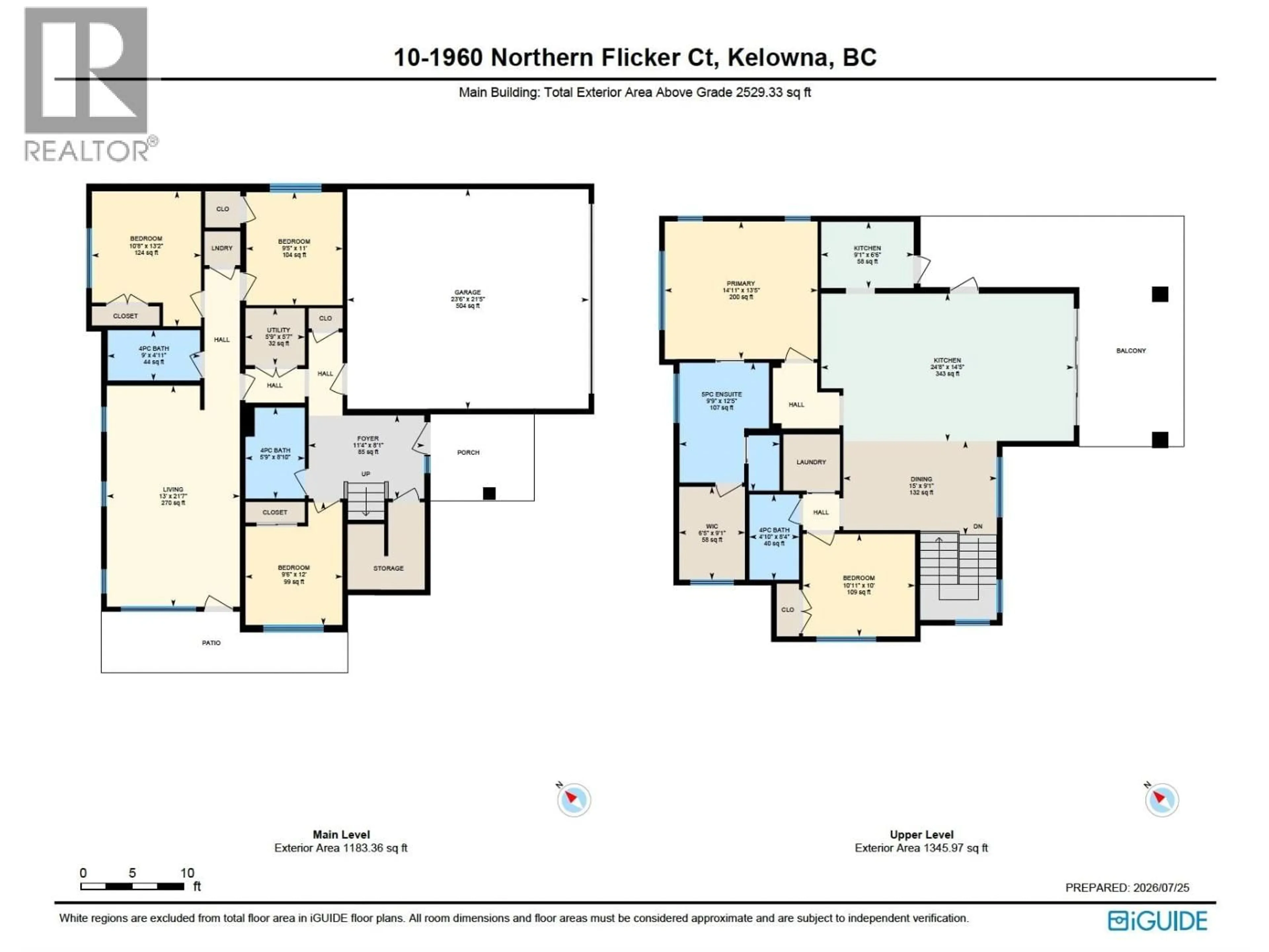 Floor plan for 10 - 1960 NORTHERN FLICKER COURT, Kelowna British Columbia V1V0G3