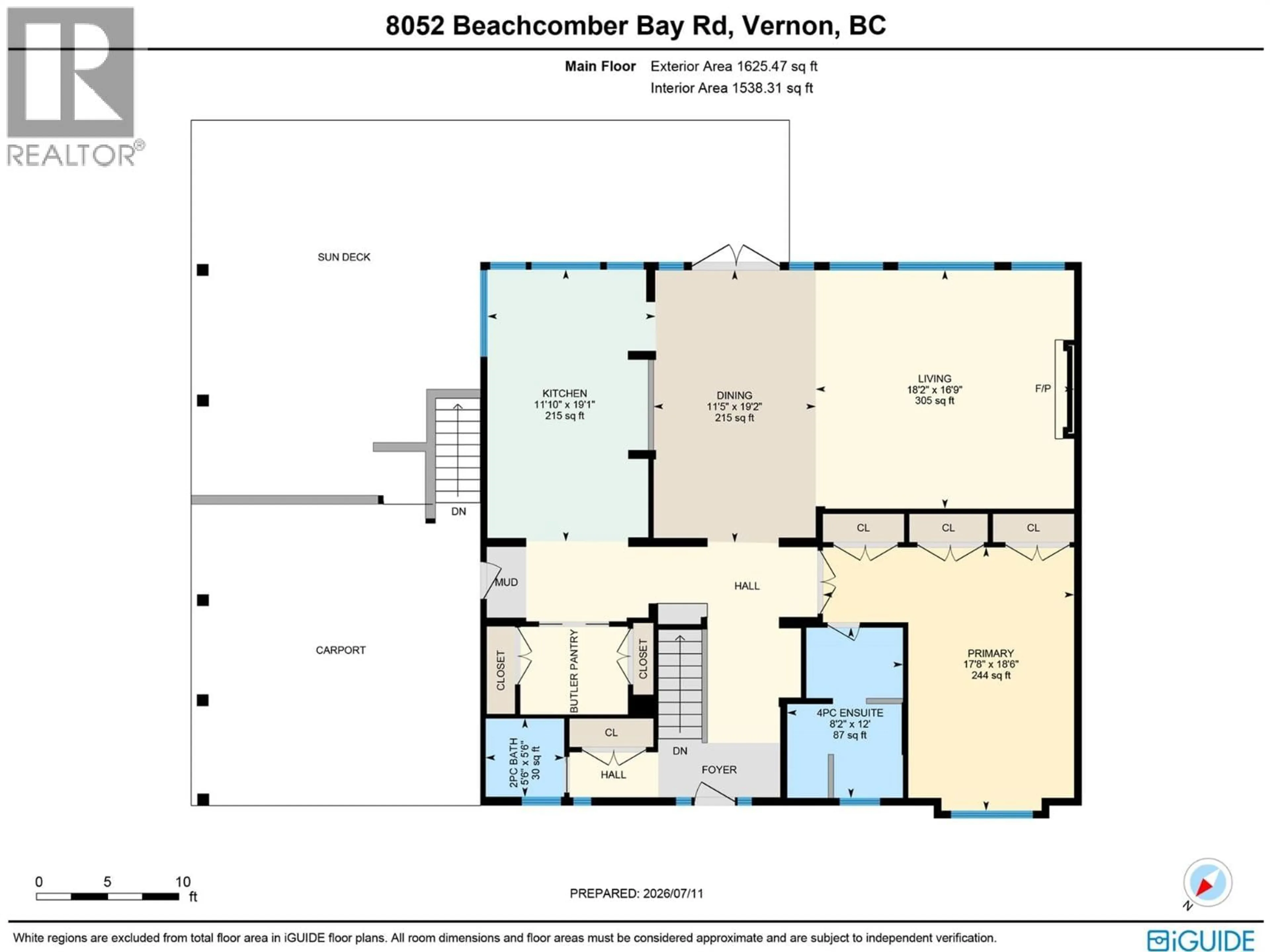 Floor plan for 8052 BEACHCOMBER BAY ROAD, Vernon British Columbia V1H1C7
