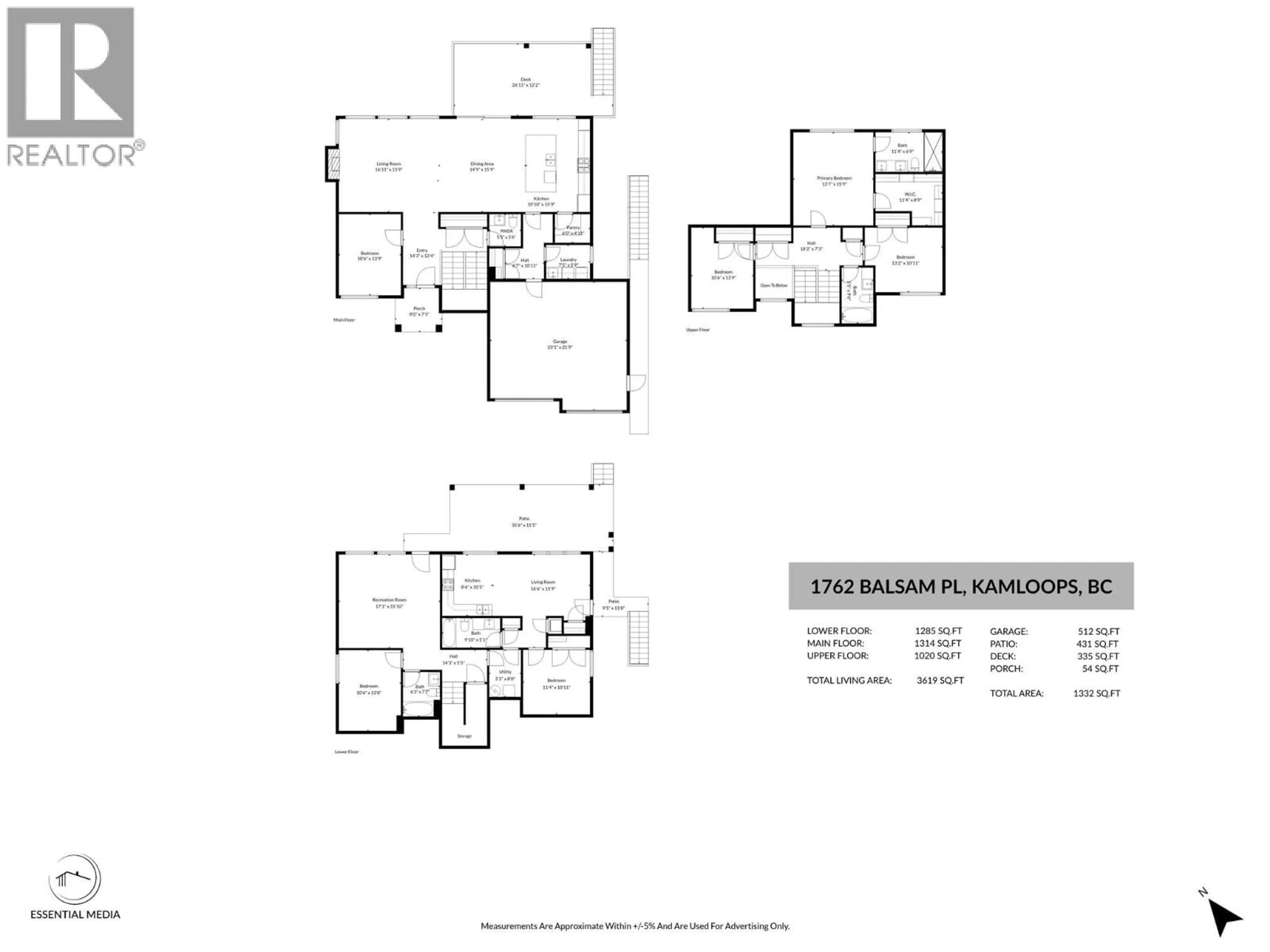 Floor plan for 1762 BALSAM PLACE, Kamloops British Columbia V2E0E2