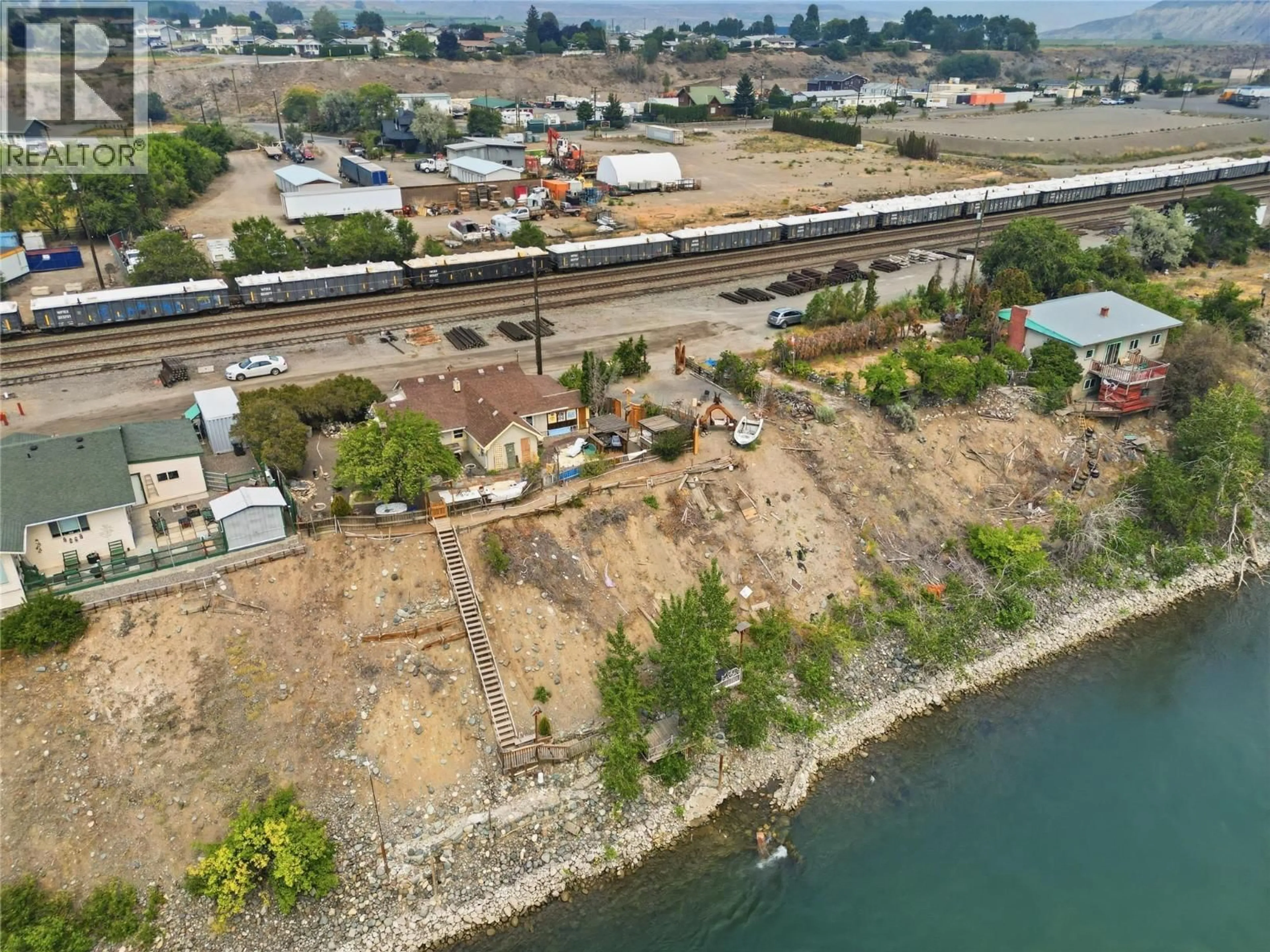 A pic from outside/outdoor area/front of a property/back of a property/a pic from drone, water/lake/river/ocean view for 201 CNR RIGHT OF WAY, Ashcroft British Columbia V0K1A0